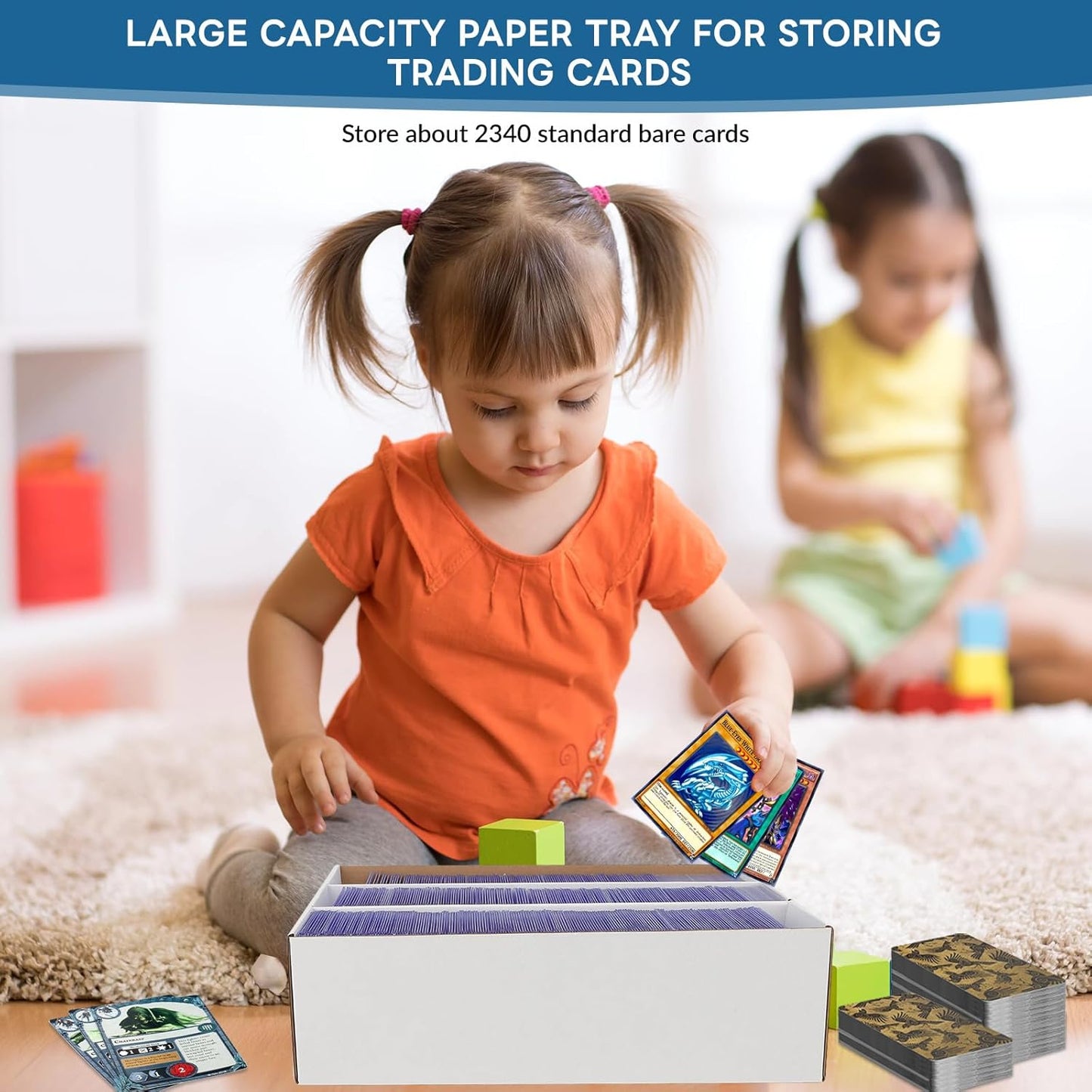4 Pack Trading Card Storage Box, 2340 Count Card Storage Box White Sports Cards Storage Box Card Organizer Box Trading Card Box for Storing Protecting and Organizing Soccer Basketball Game Cards