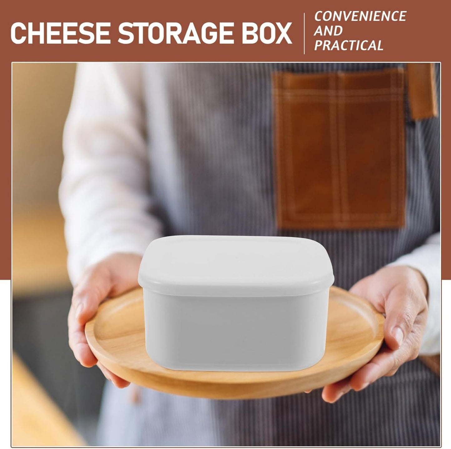 Kichvoe Cheese Box with Lid Refrigerator Storage Container for Butter and Cheese Slices Food Grade Kitchen Storage Box Easy to Clean