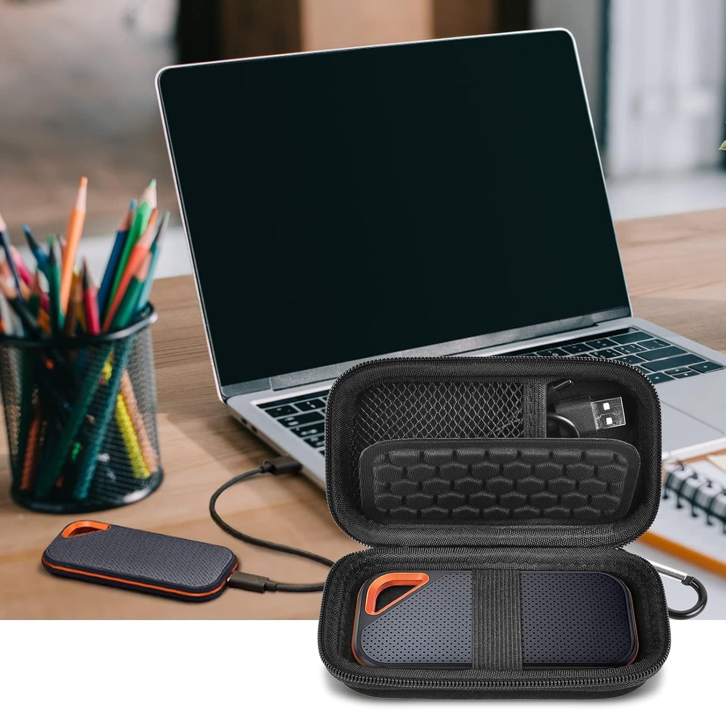 Hard Case Compatible with SanDisk Extreme PRO 500GB 1TB 2TB 4TB Portable External SSD. Carrying Travel Holder for Crucial X8 Solid State Drive (Box Only)-Black