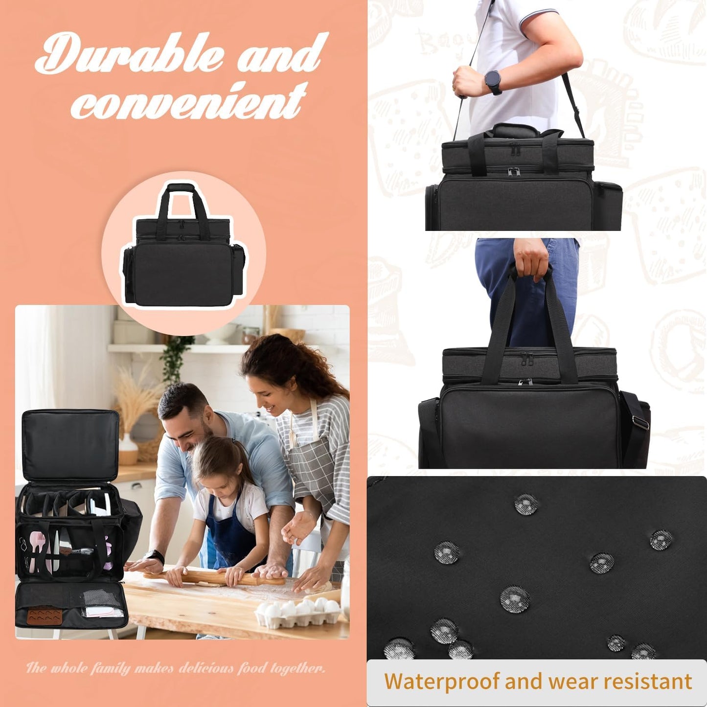 Baking Supplies Storage Case,Cake Decorating Storage Baking Supplies Organization for Bakers/Pastry Chefs,Cupcake Cookie Decorating Kit Organizer for Beginners and Cake Lovers