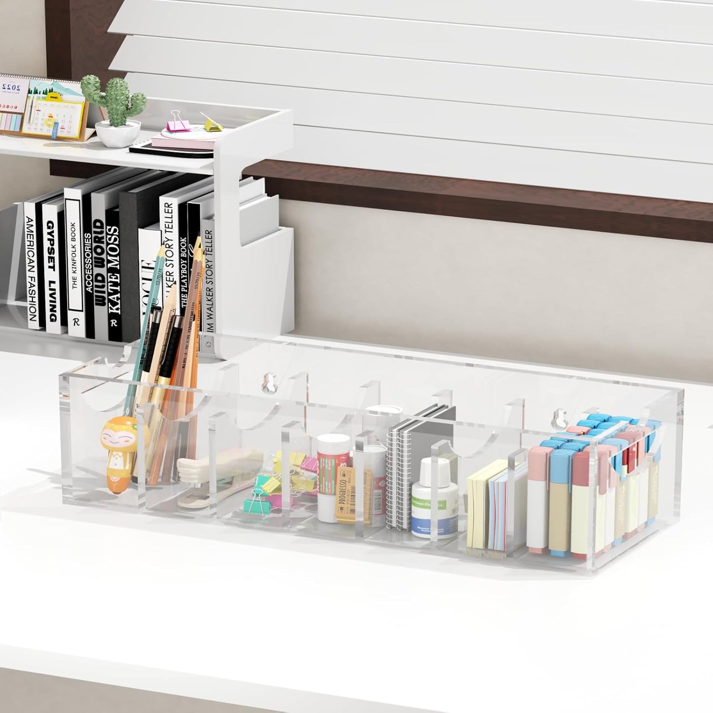 Acrylic Belt Organizer with Dust Cover – Clear Belt Storage Box for Closet or Drawer, Belt and Tie Display Holder Case with 7 Compartments for Men and Women