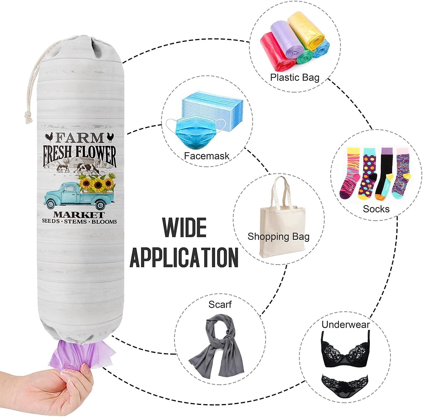 Grocery Bags Holder Organizer for Shopping Bags,Wall Mount Plastic Bags Storage Container Dispensers, Gift for Women Mother Grandmother Friend