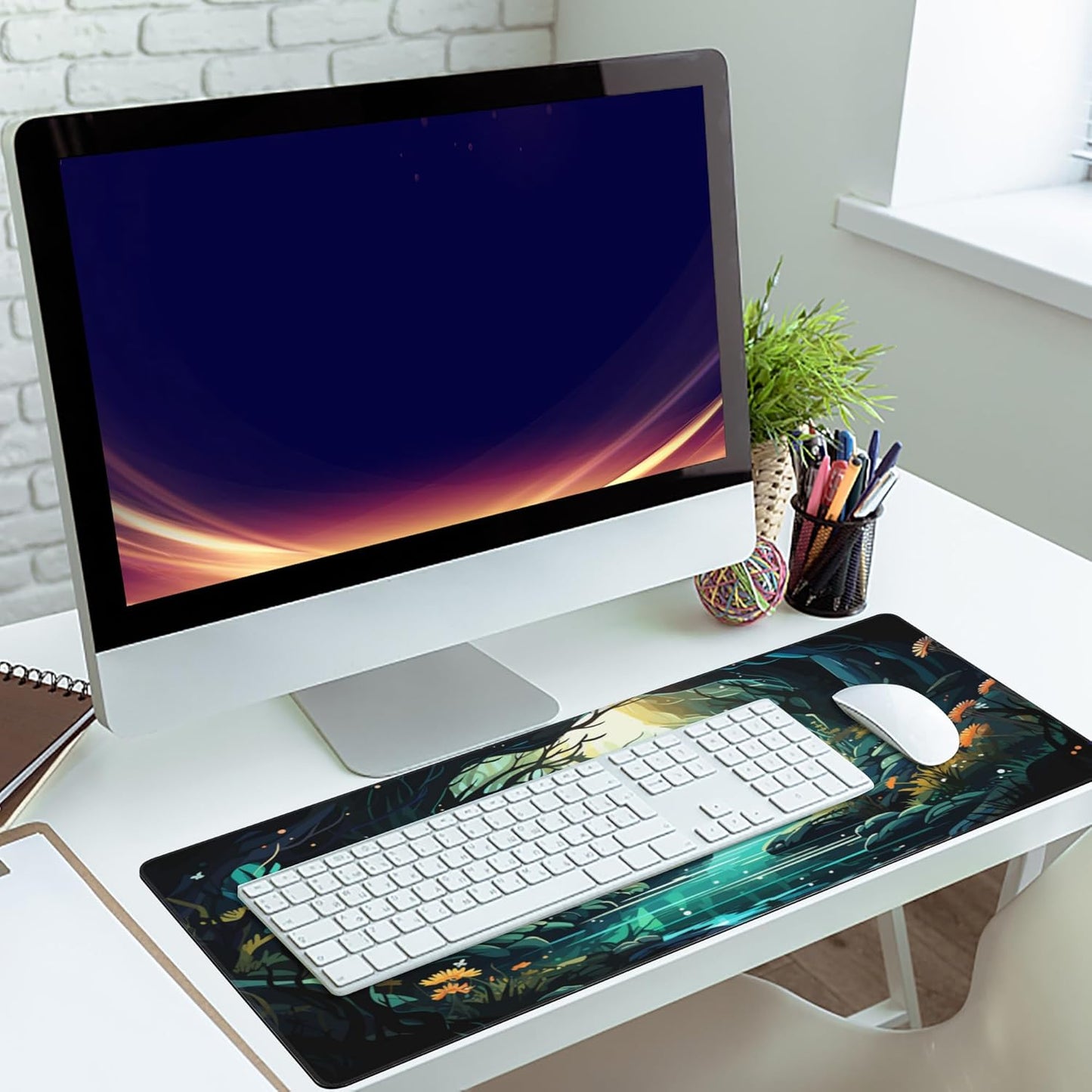 Gaming Mouse Mat Beautiful Landscape Large Mouse Pad Extended Mouse Pad Desk Mat Non-Slip Rubber Base Mice Pad Desk Pad for Office Game Home 35.4x15.75 in