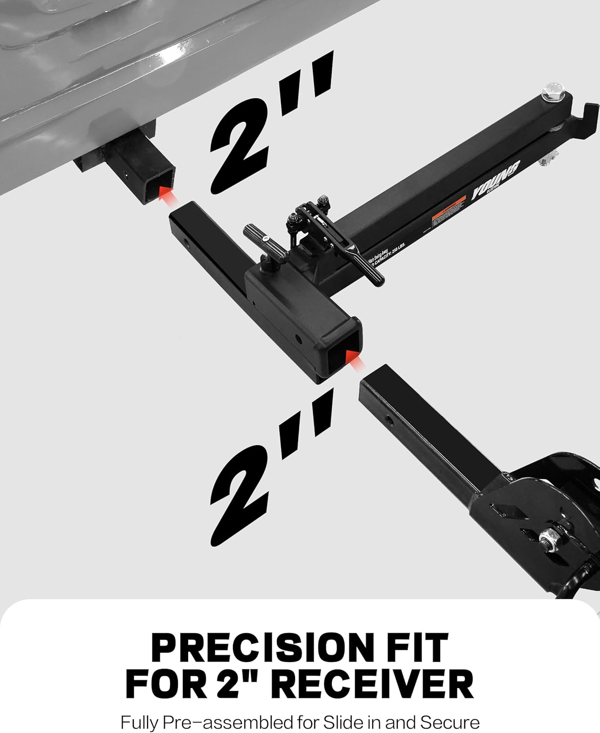 Young 250LBS Swing Away Hitch for Bike Rack and Cargo Carrier Basket, Black