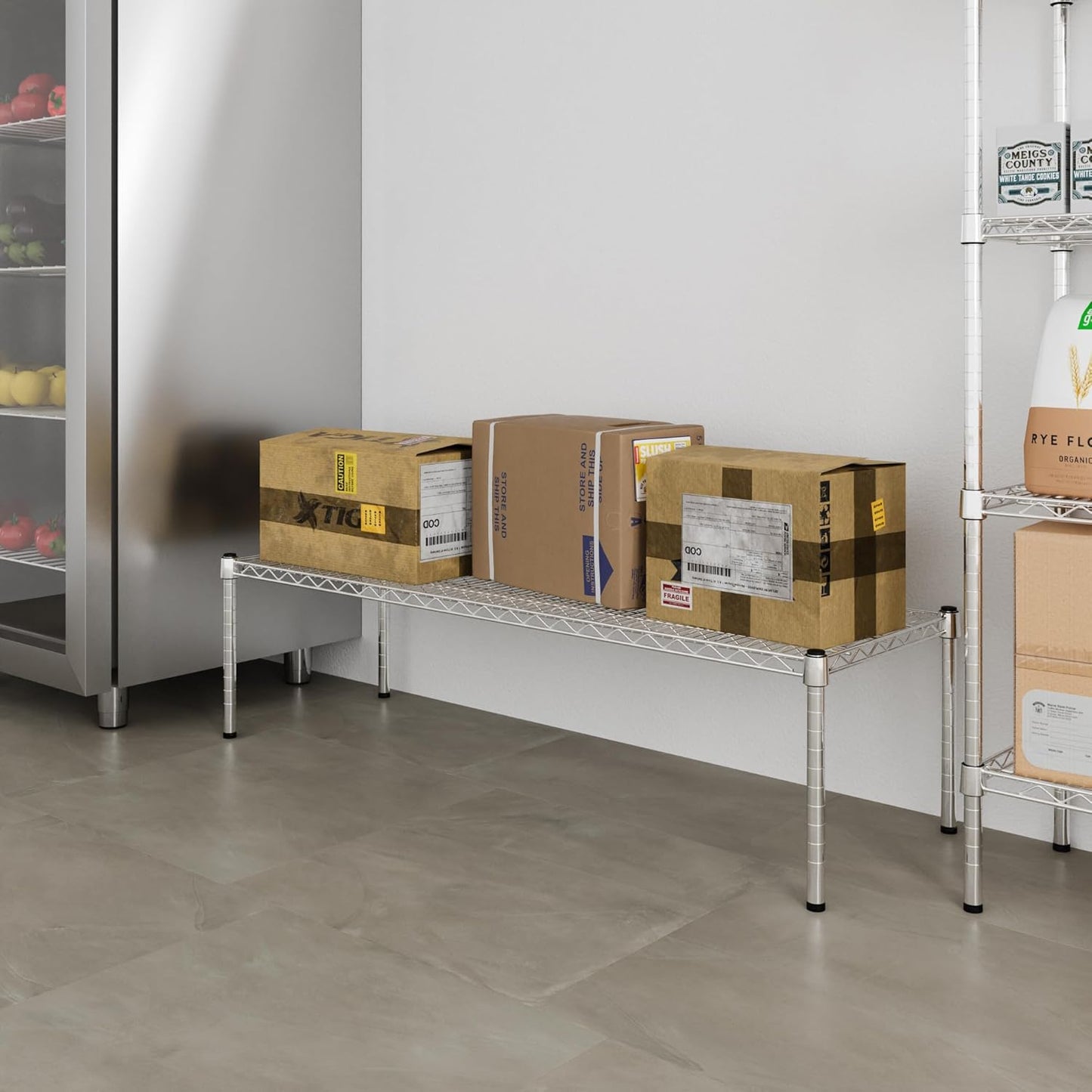 18" Deep x 54" Wide x 14" Height Wire Shelving Kit | 1-Tier | NSF Commercial Storage Rack Unit