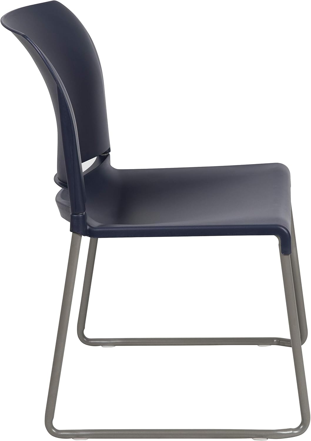 Flash Furniture Hercules Series Contoured Stacking Chairs for Waiting Rooms and Offices, Ergonomic Lobby Chairs with Curved Back, Set of 5, Navy