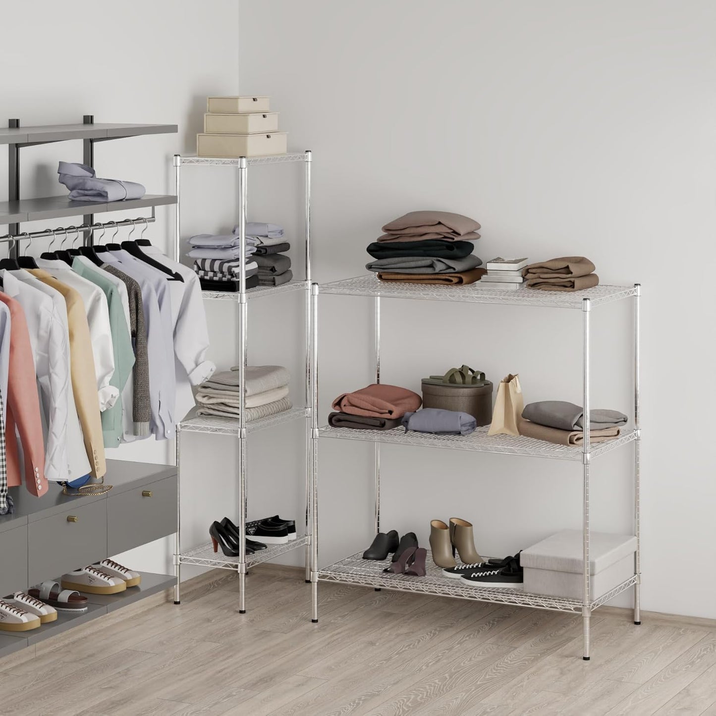 24" Deep x 48" Wide x 54" Height Wire Shelving Kit | 3-Tier | NSF Commercial Storage Rack Unit