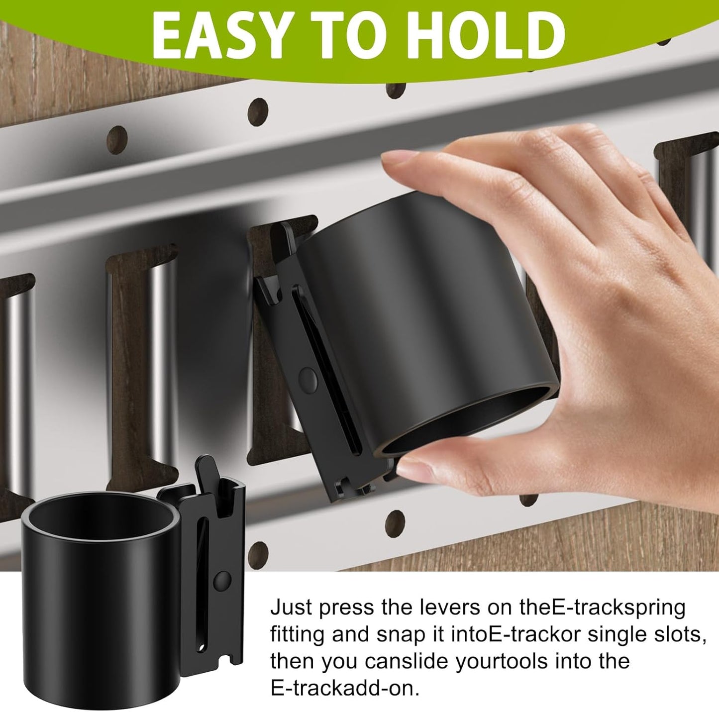 woiron 6 Pack E-Track Tool Holders,E Track Tool Hangers to Keep Rakes,Shovels, Broom,E Track Shovel Holder,E Track Accessories for Enclosed Trailer