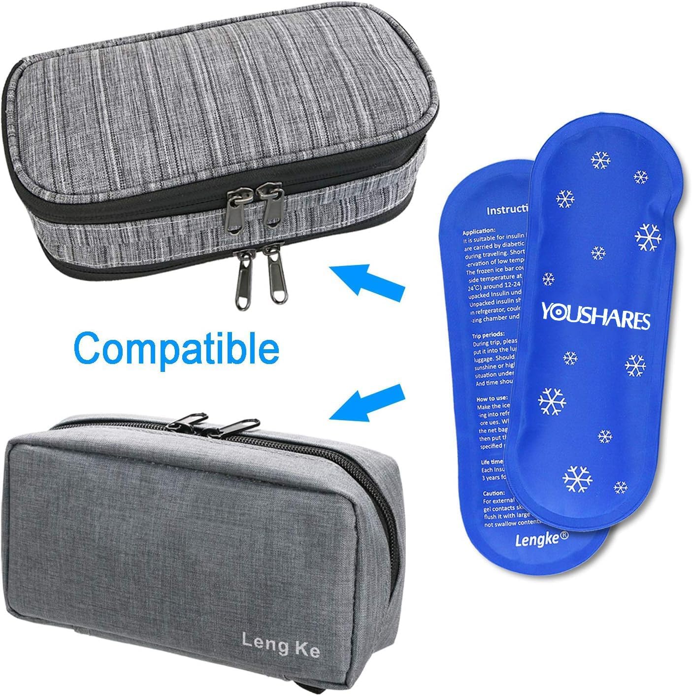 YOUSHARES Ice Packs for Insulin Travel Case - Reusable Cooler Ice Packs Suitable for Diabetic Insulin Cooler Pen Carry Case(4 Packs)