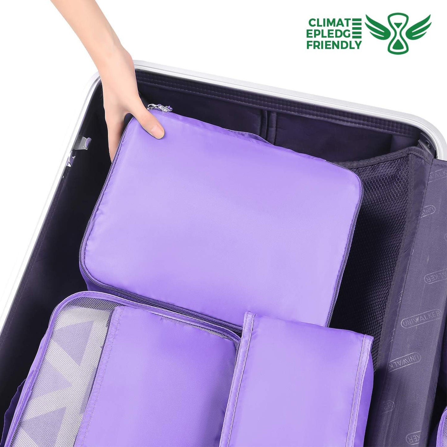 BAGAIL 8 Set Packing Cubes Luggage Packing Organizers for Travel Accessories-Light Purple