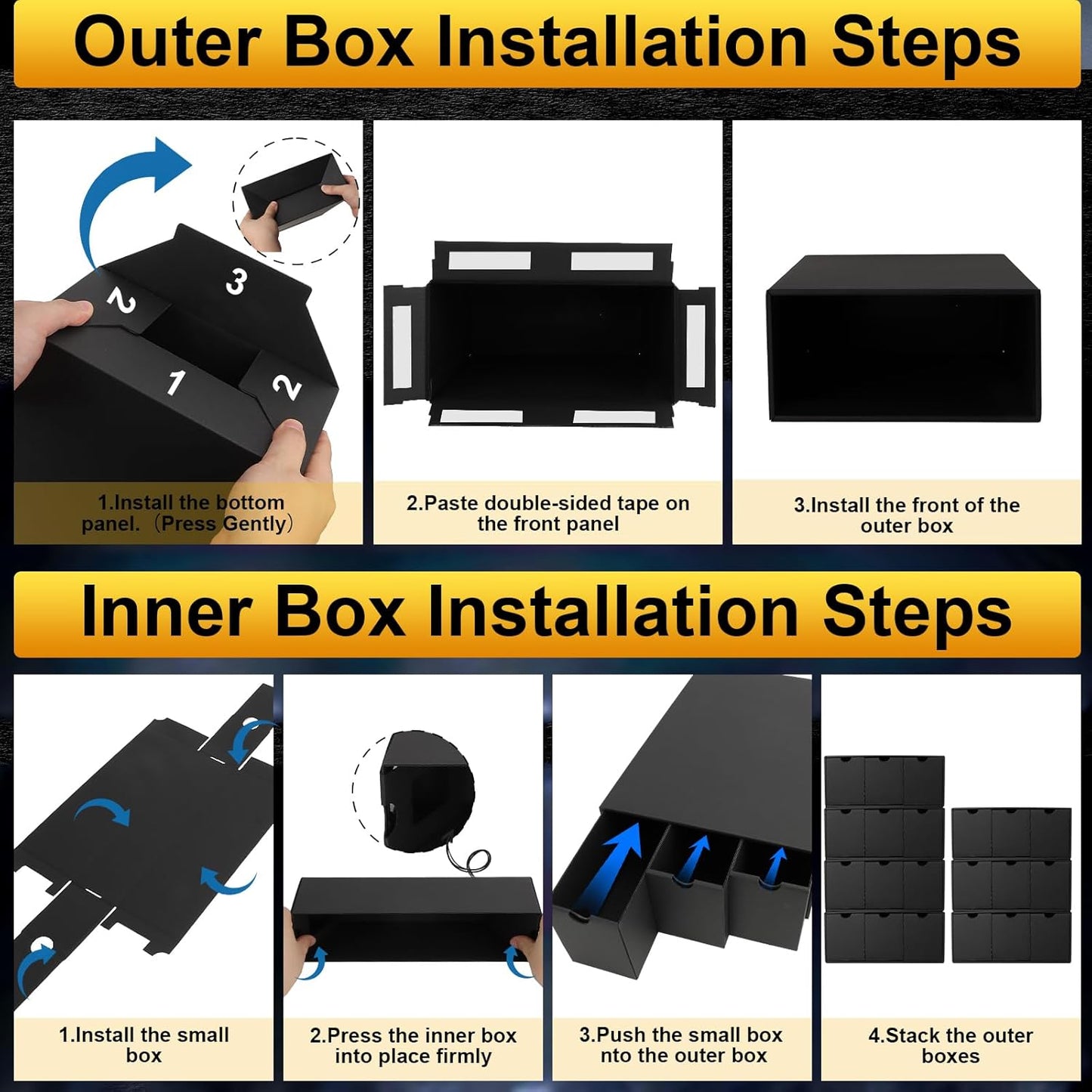 Trading Card Storage Box, Includes 21-600 CT Boxes & Card Dividers, + Trading Card Organizer for Collectible Card Games, for TCG, MTG, PTCG, Baseball Cards, with Labels & Tapes