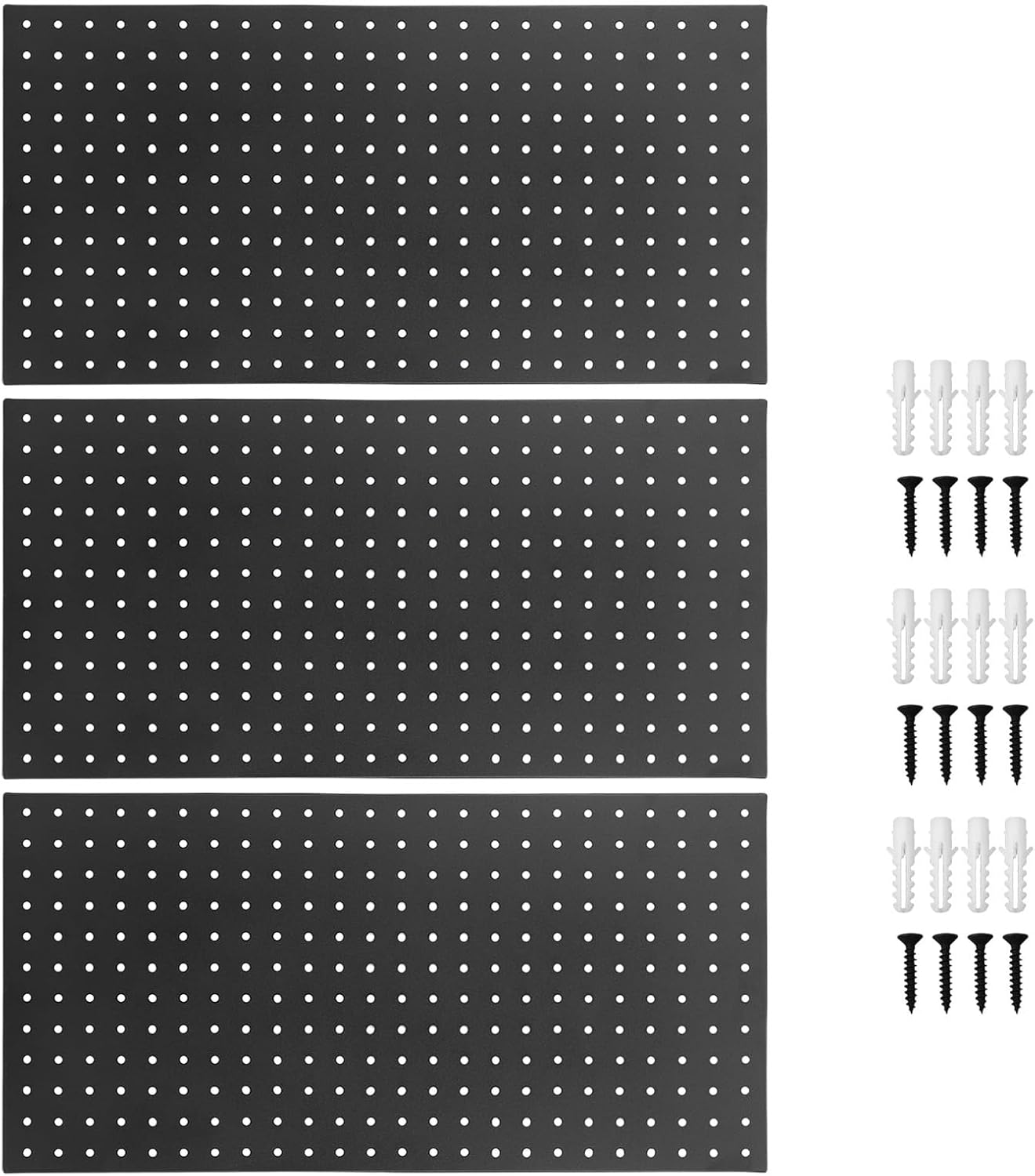 Keenso Metal Pegboard Wall Organizer, Heavy Duty Steel Pegboard, 4 Pack Panels for Garage Tool Storage, Home Office and Craft Room