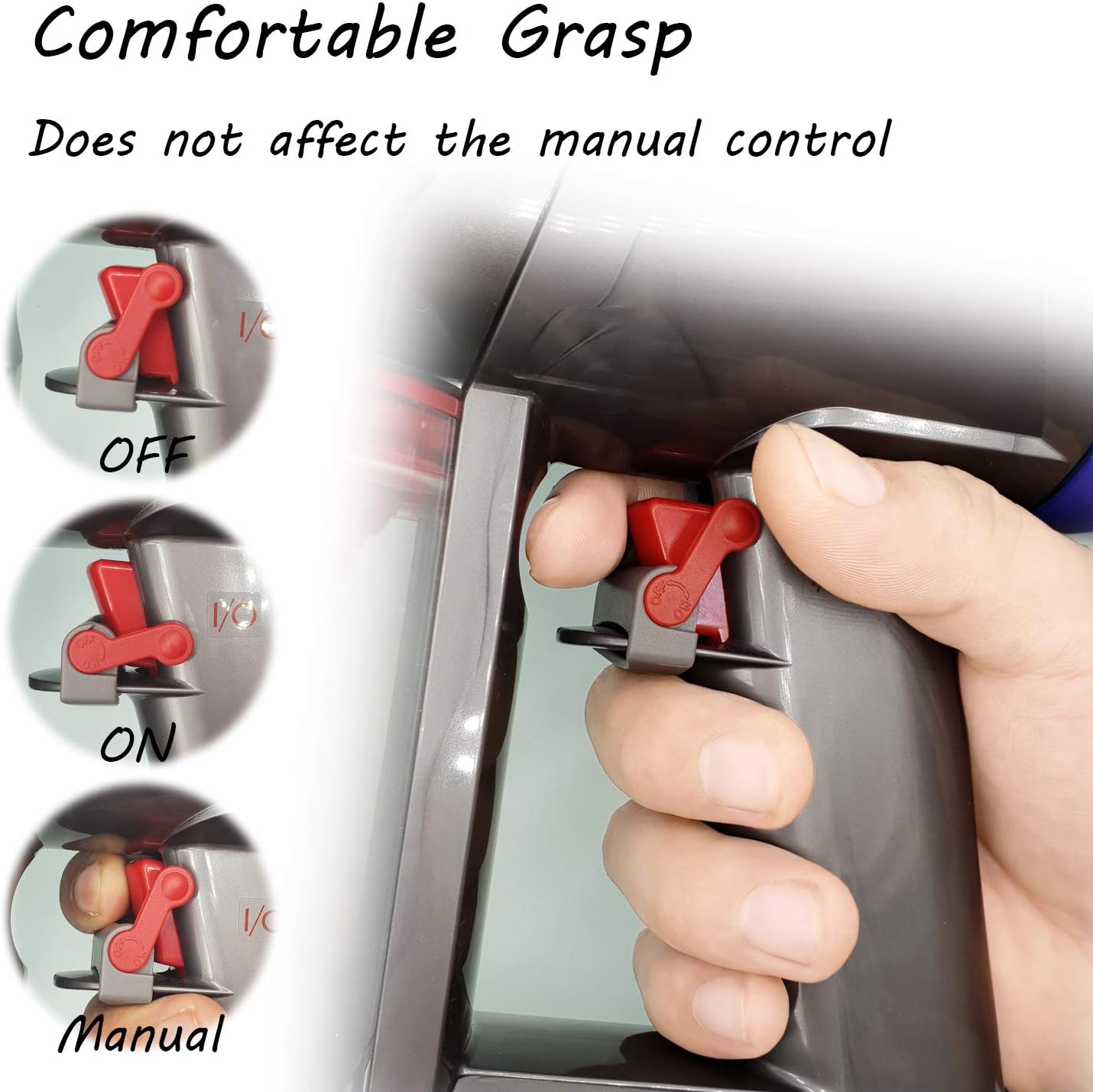 REEYEAR Power Button On/Off Control Clamp Compatible with Dyson V6 V8 V7 V10 V11 V15Absolute/Motorhead Vacuum Cleaner, Dyson Trigger Lock, Free Your Gripping Fingers,2 Pack