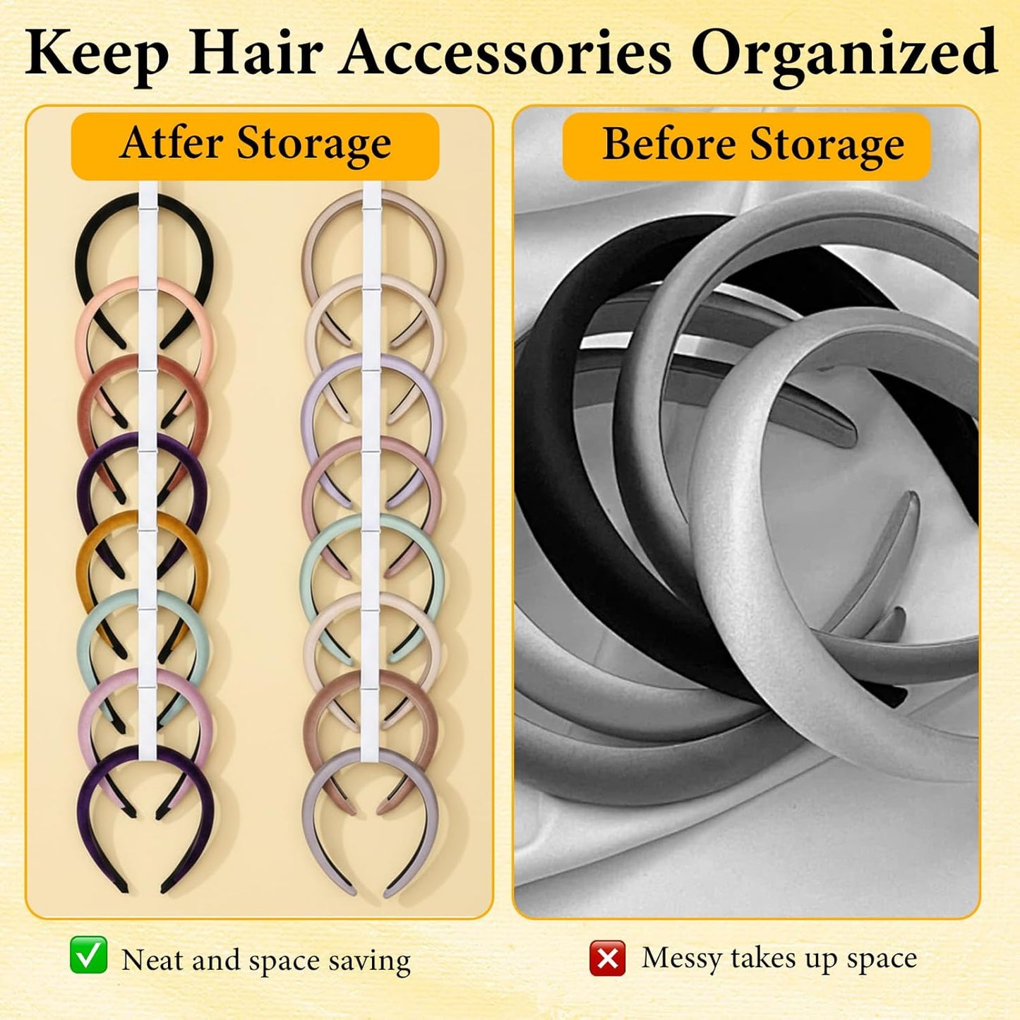 3 Pcs Headband Holder Organizer for Girl Headpiece Hanger Organizer White Hair Hoop Display Hair Accessories Organizers Bedroom College Dorm Decor Vertical Hanging Hairband Storage for Girls Women