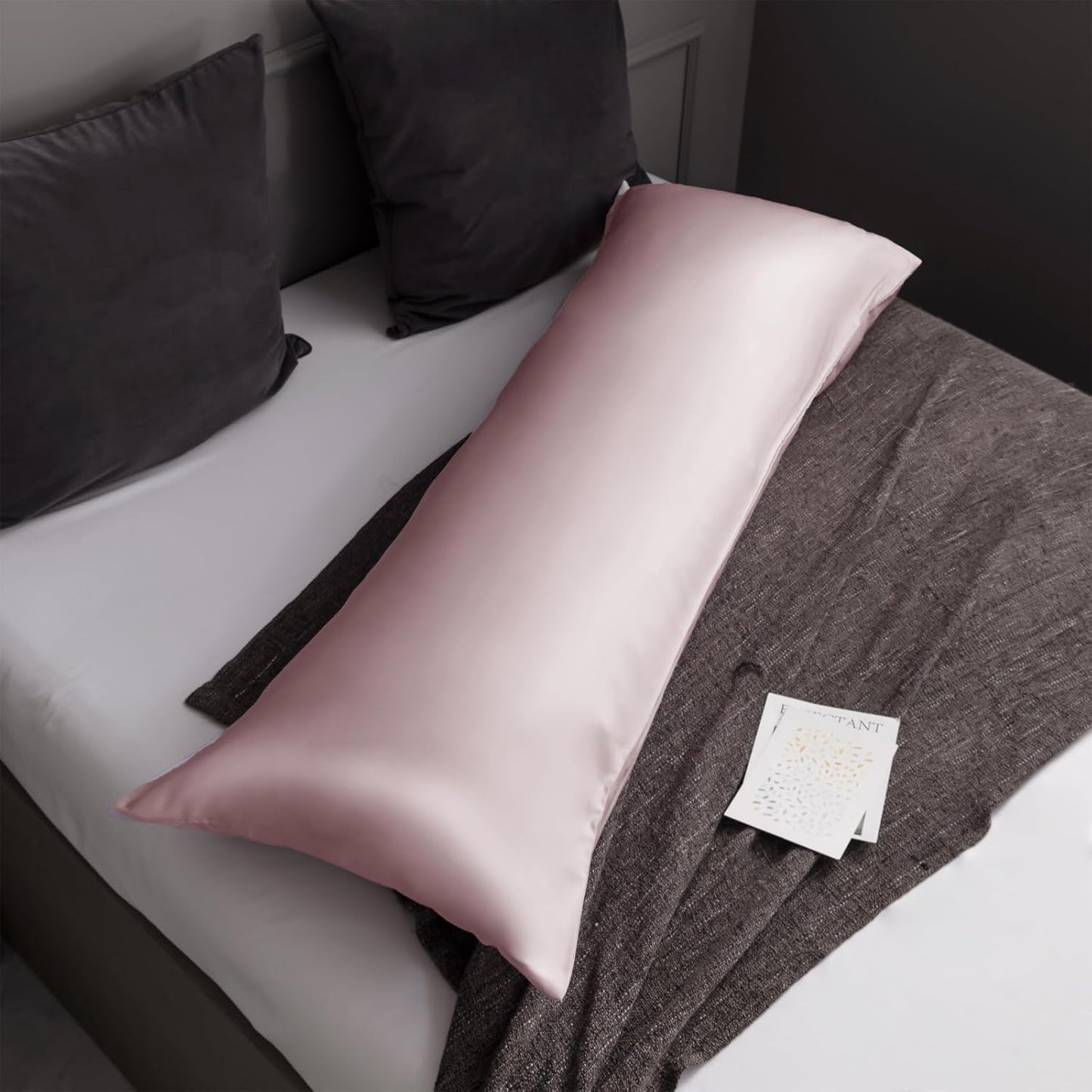 TELUS Body Cooling Pillow Case Cover, Bamboo Rayon & Lyocell Pillowcase with Zipper Closure, Breathable Pillow Case for Hot Sleepers and Night Sweats, 20x54 inches, Light Pink