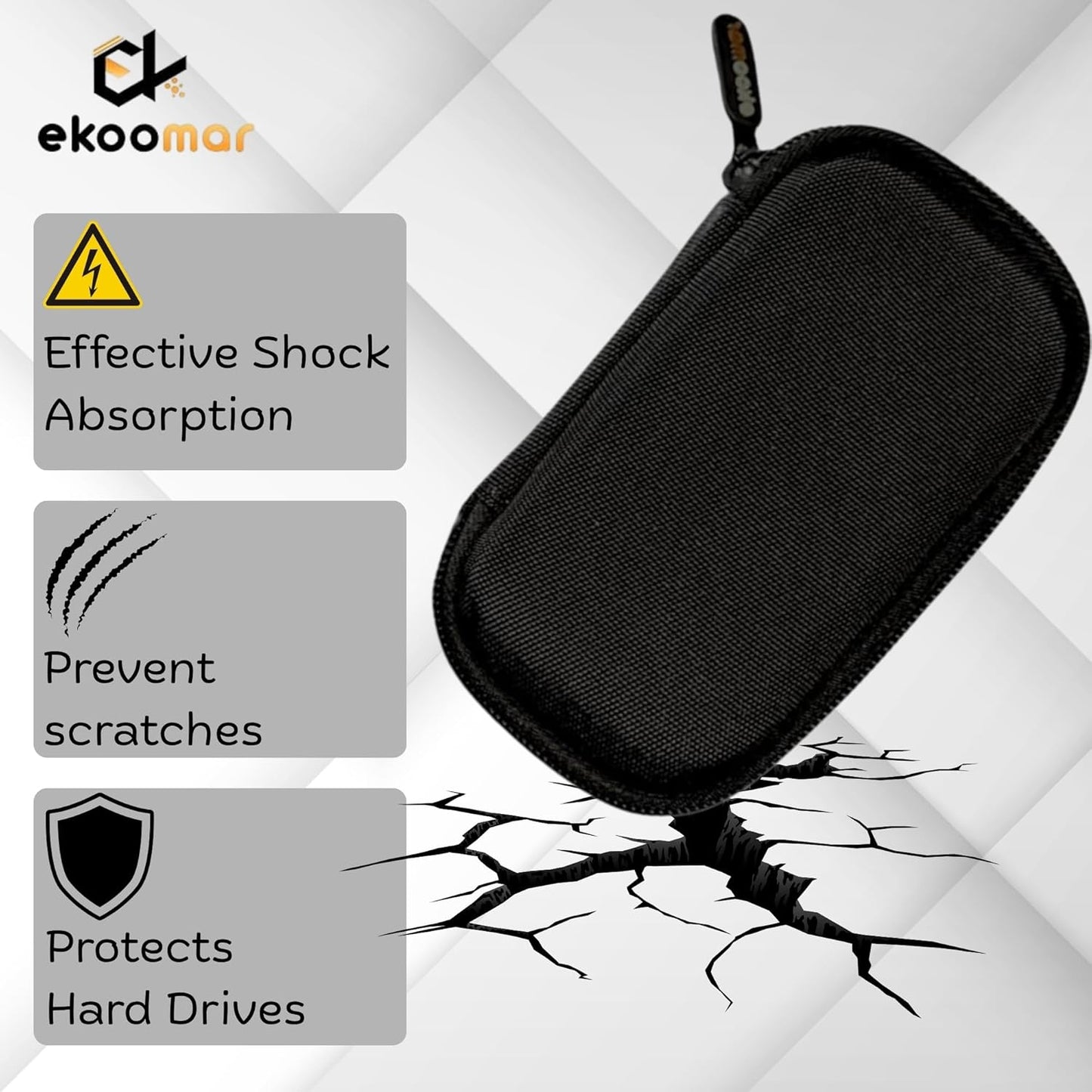 Hard Case Compatible with SanDisk Extreme Pro/SanDisk Extreme Portable External SSD 500GB 1TB 2TB - Small Protective Case - Soft Lining MaterialHard Drive Case for Flying or Outdoor Activities