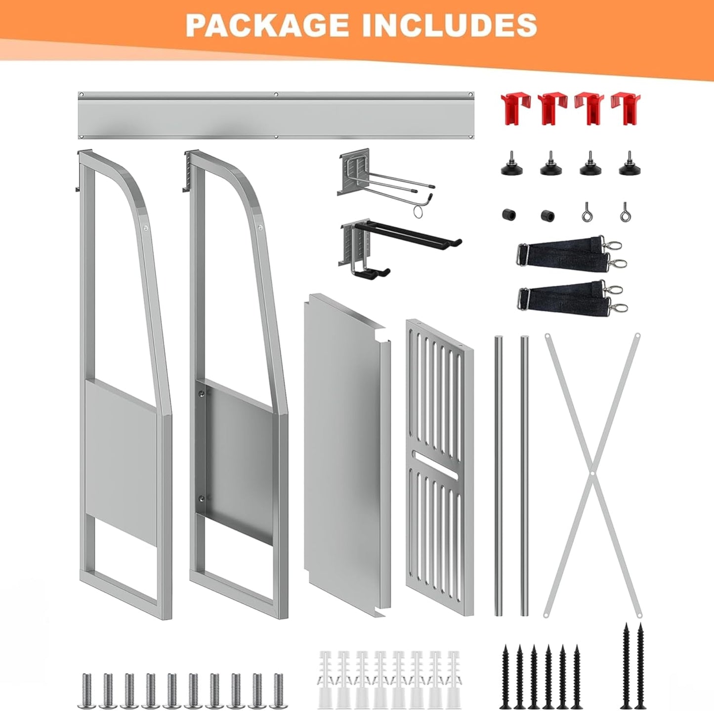 WALMANN Wall Mount Golf Bag Organizer, 2 Golf Bags Stand Golfing Equipment and Accessories Storage Rack for Garage Shed Basement