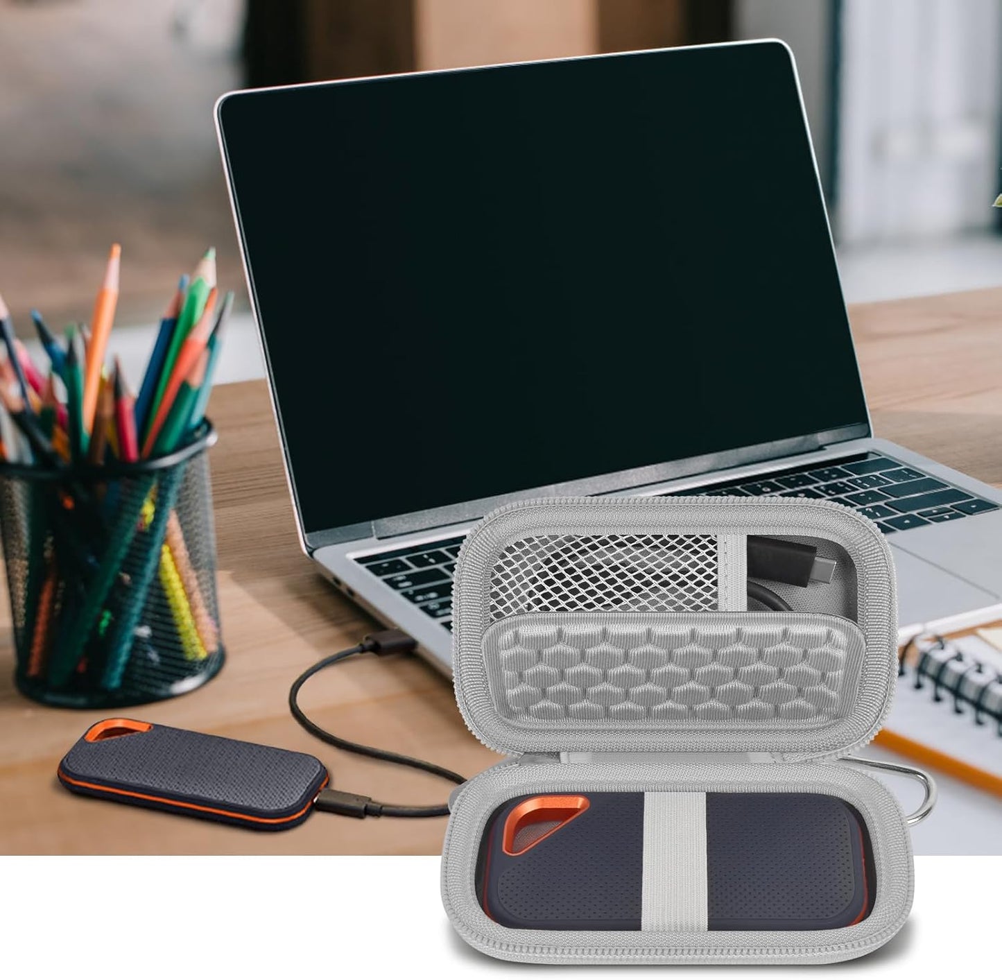 Hard Case Compatible with SanDisk Extreme PRO 500GB 1TB 2TB 4TB Portable External SSD. Carrying Travel Holder for Crucial X8 Solid State Drive (Box Only)-Grey