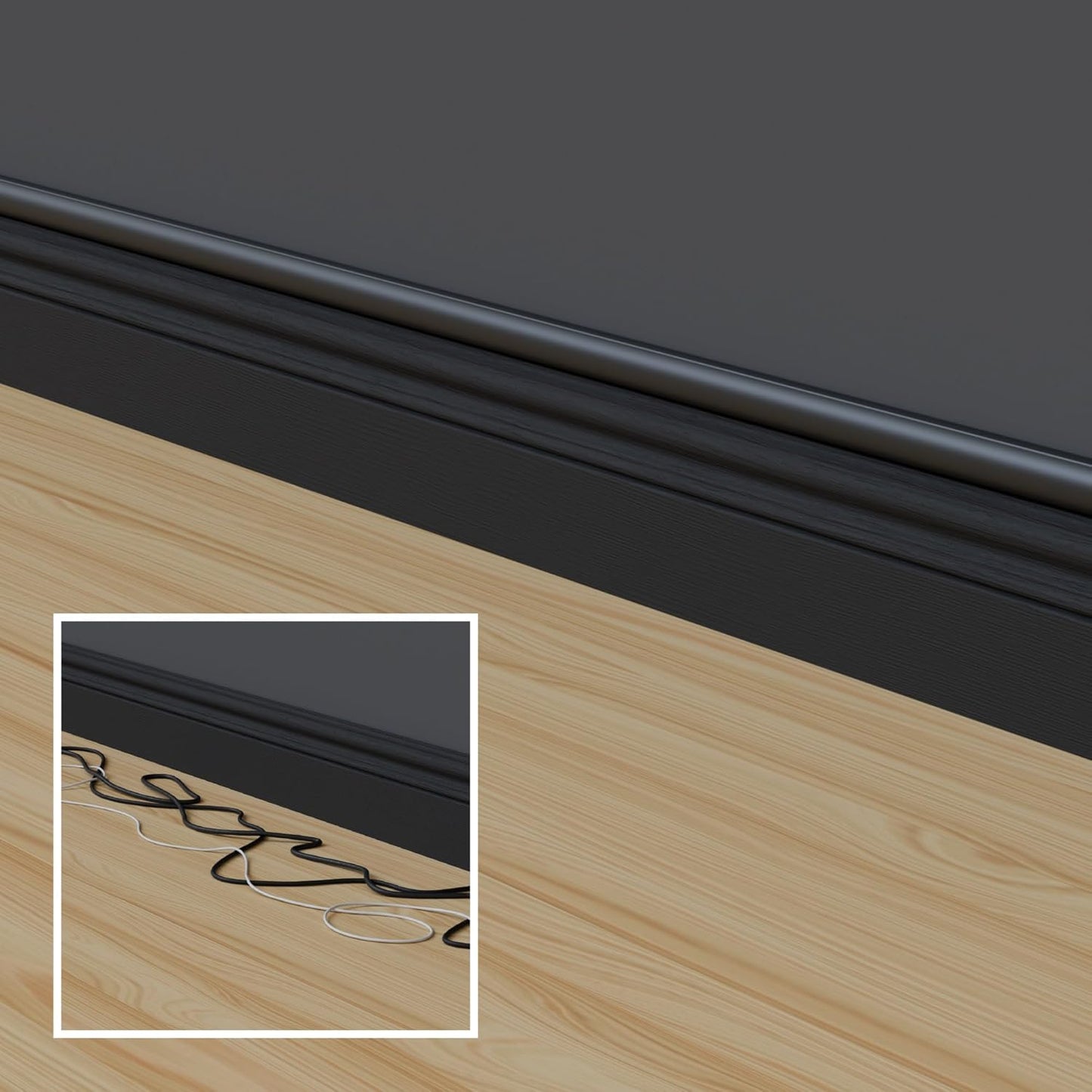 D-Line 157in Cord Cover Kit, Self-Adhesive Wire Hiders, Cable Raceway to Hide Wires on Wall, Electrical Cable Management - 10x 15.7 Lengths & 19 Accessories - 1.18" (W) x 0.59" (H) - Black