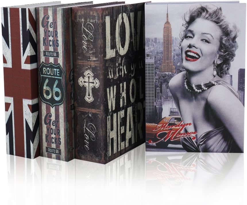 Diversion Book Safe Storage Box (9.5"×6"×2.2"), Dictionary Secret Safe Can with Security Key Lock, Diversion Book Hidden Safe (Love Style-Key)