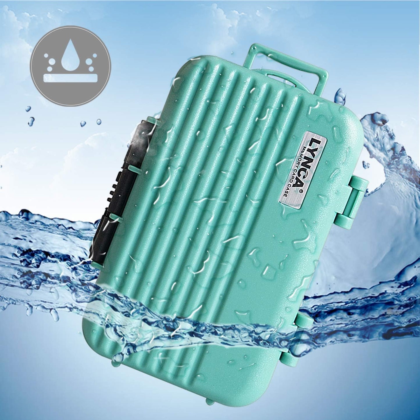 LYNCA 24 Slots Camera Memory Card Case Holder Water-Resistant Anti-Shock SD Card Case Holder Wallet for 8 SD Cards 4 CF Cards 12 Micro SD/TF Cards Storage Box, Compact Memory Cards Wallet (Green)