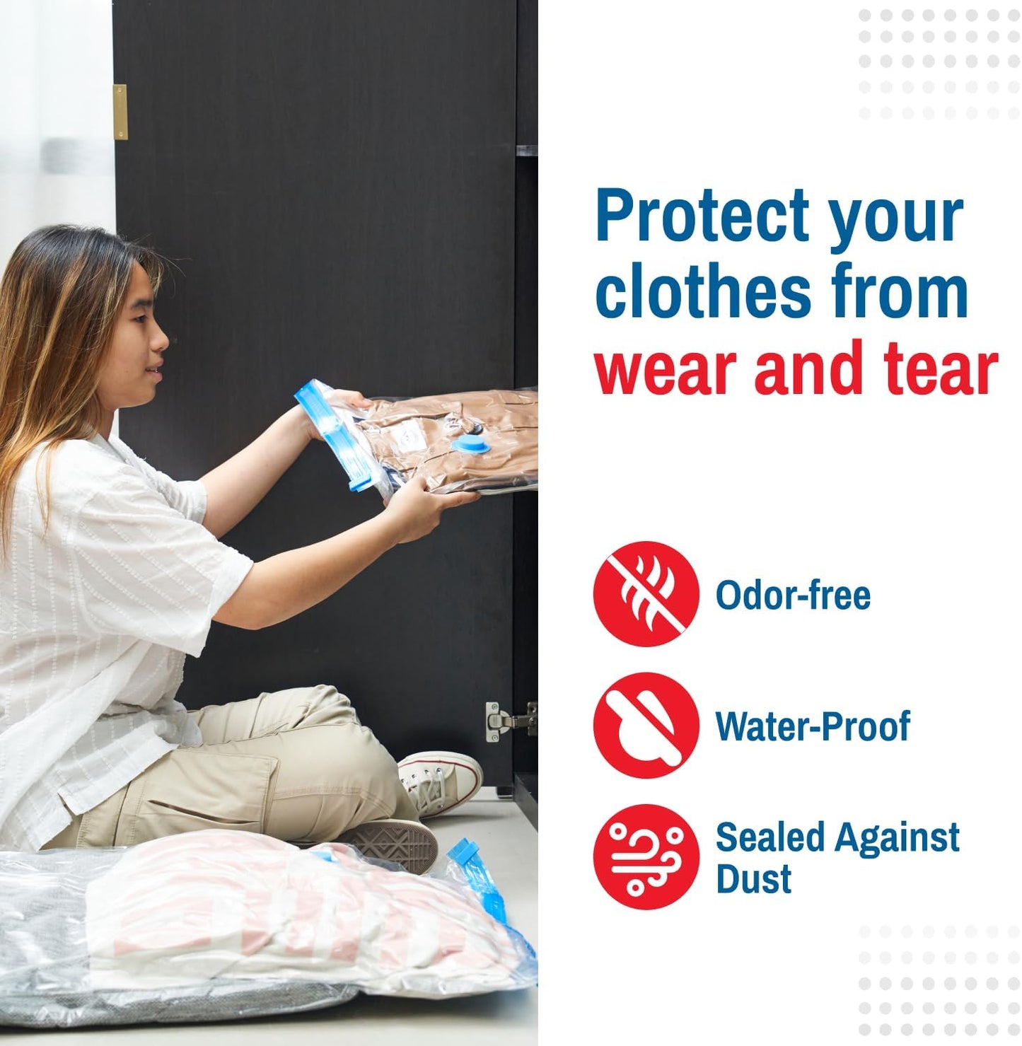 Spacesaver 8 Pack Medium Vacuum Storage Bags for Comforters, Blankets & Clothes – Vacuum Sealed Compression Bags with Hand Pump – Space Saver Storage Bags for Bedding, Moving, Travel & Organization