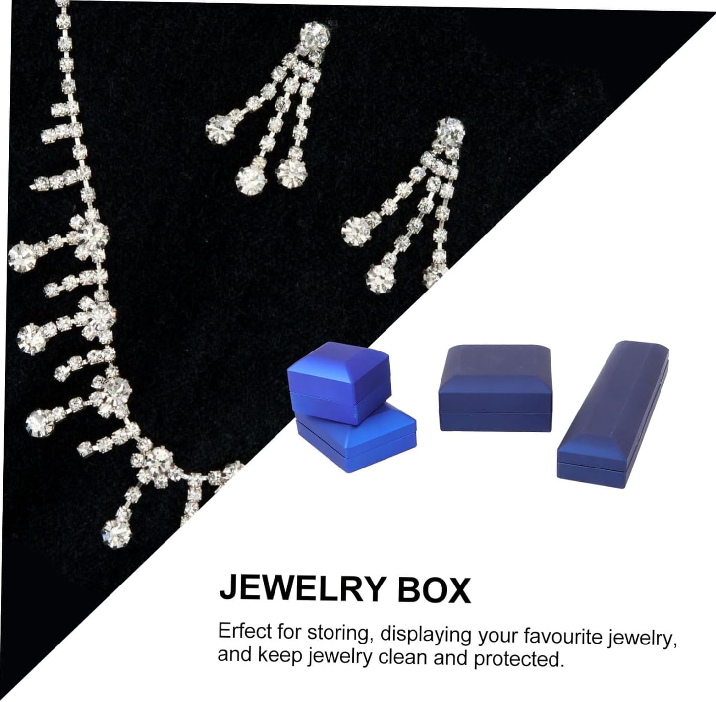 Unomor 4pcs LED Lighted Jewelry Box with Ring Pendant Necklace Bracelet Storage Cases Jewelry Organizer with Built LED Lights for Dazzling Display and Scratch Protection