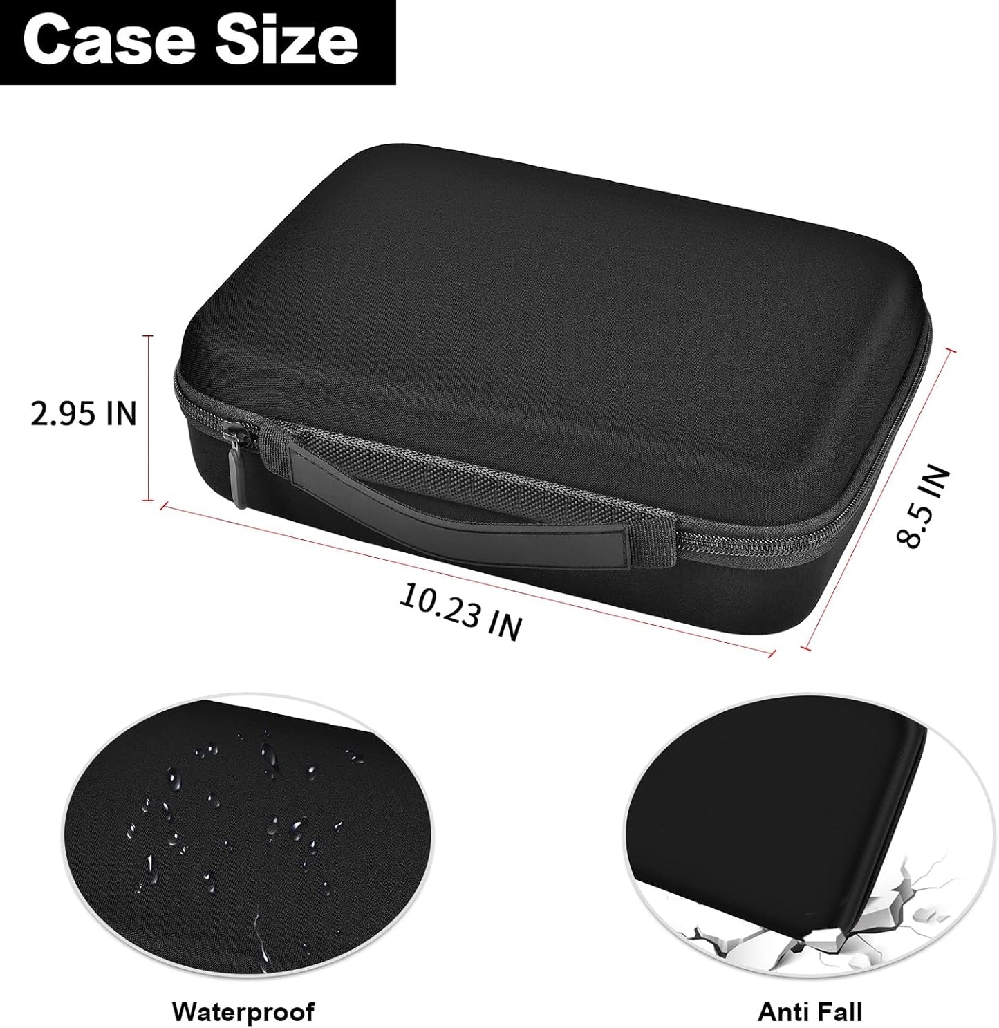 Comecase 8 Slots Watch Box Organizer/Men Watch Display Storage Case Fits All Wristwatches and Smart Watches up to 42mm - Black
