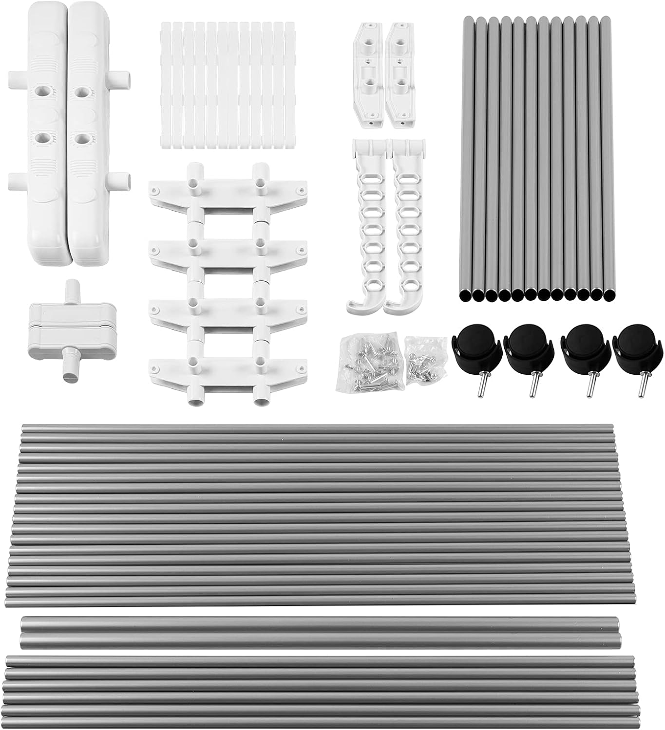 Bigzzia 3 Tier Folding Drying Rack Clothing Clothes Horses Rack Stainless Steel Laundry Drying Rack (Grey White, 4 Tier)