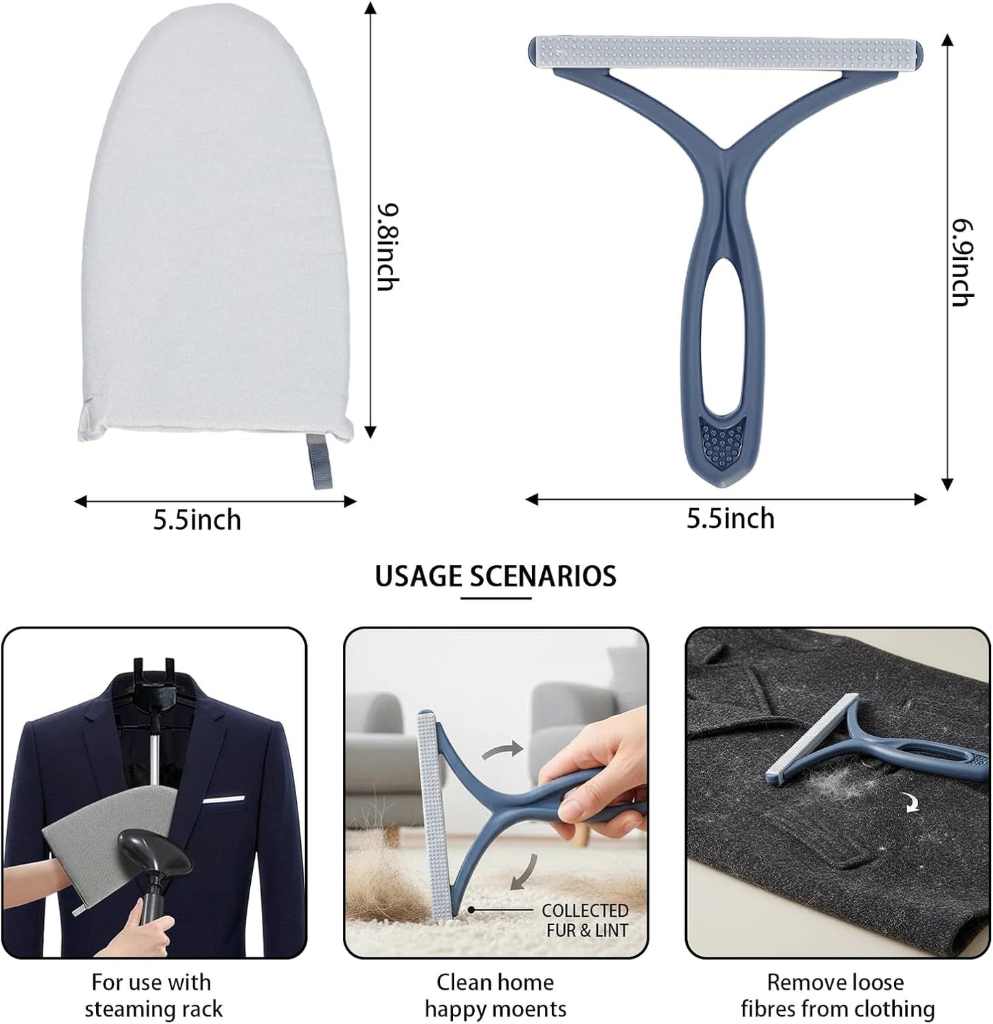 Garment Steamer Stand for Clothes - Garment Hanger for Steaming, Steam Rack for Clothes, Steam Iron with Stand, Including Ironing Gloves, Clothes Rac, Hair Remover 