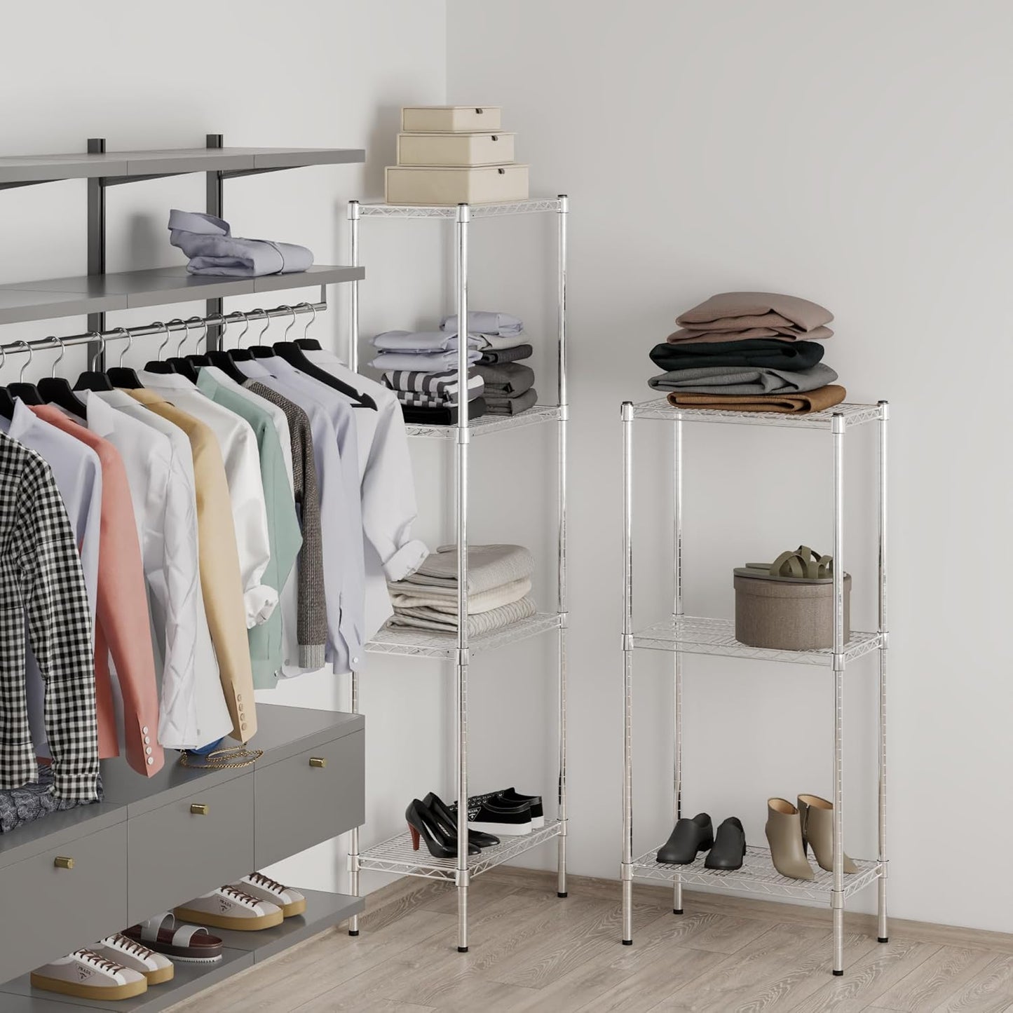 14" Deep x 24" Wide x 54" Height Wire Shelving Kit | 3-Tier | NSF Commercial Storage Rack Unit