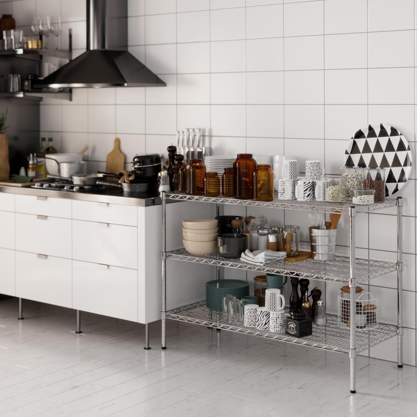 21" Deep x 48" Wide x 34" Height Wire Shelving Kit | 3-Tier | NSF Commercial Storage Rack Unit