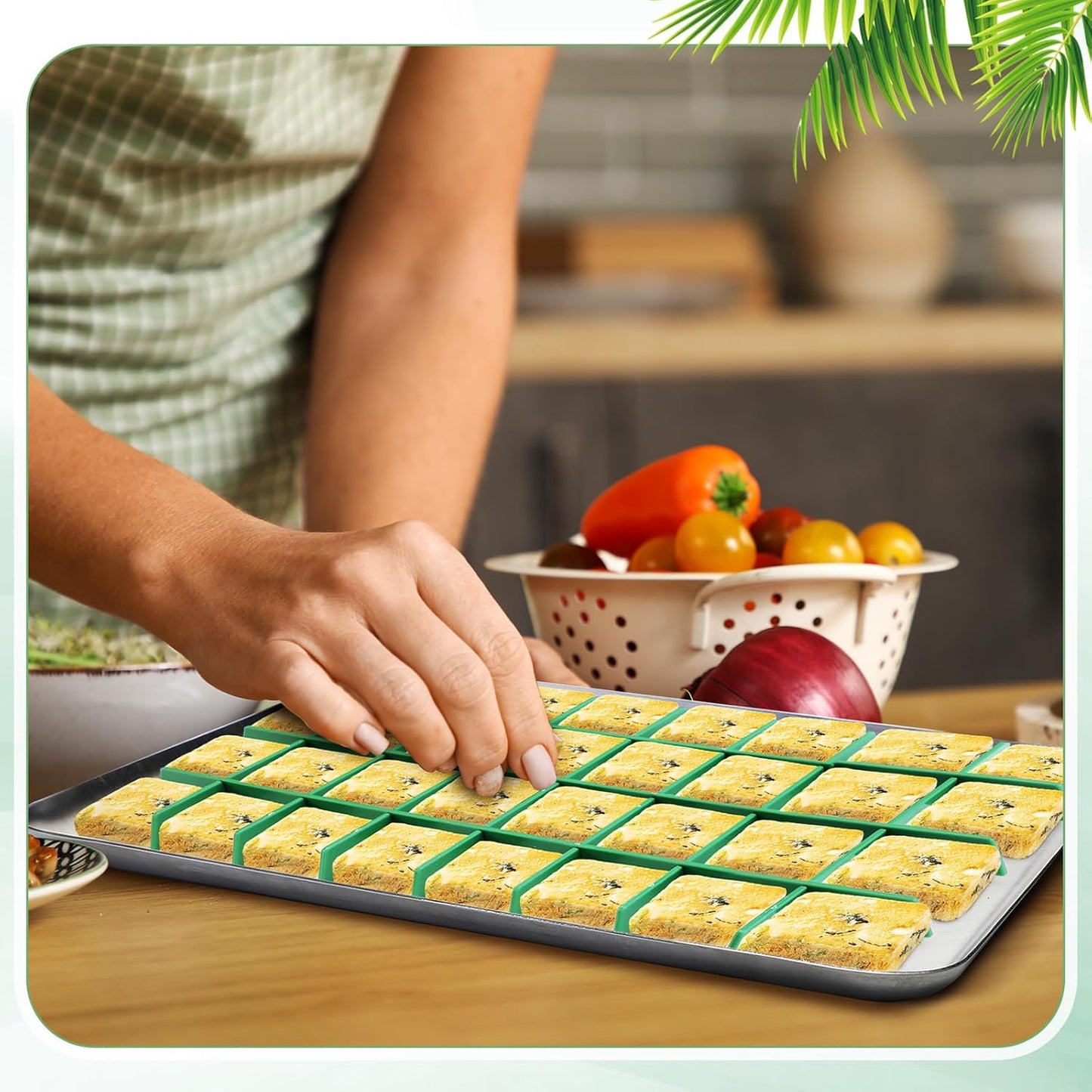 5 Sets Freeze Dryer Tray Dividers, Compatible with Harvest Right Freeze Dryer, Candy Tray Dividers Accessories (Small,Green)