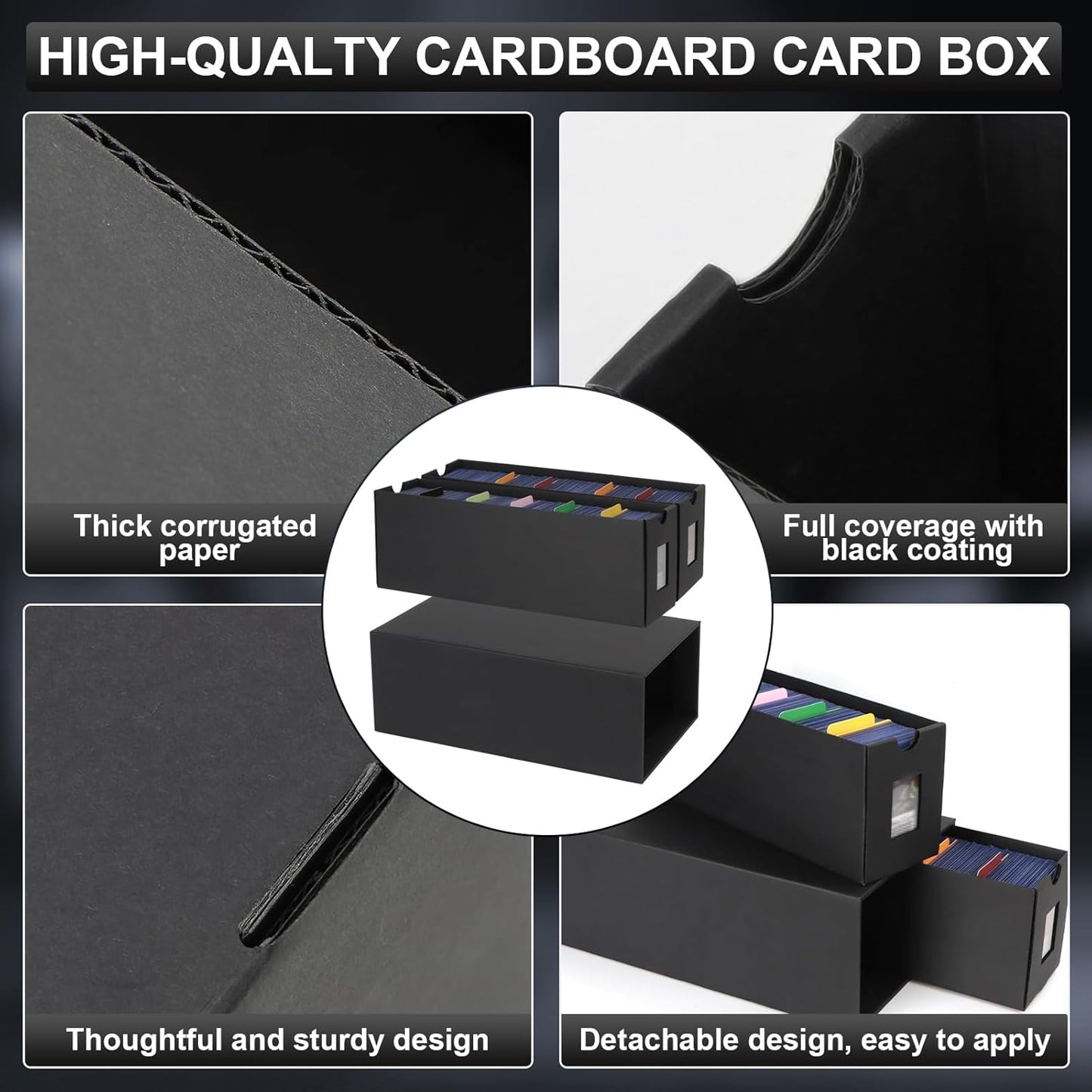 11000+ Card Storage Box, 2000+ Toploader Card Storage Box for Commander Display,with 72 Dividers, Labels & Tapes,Fit for TCG, PTCG, MTG