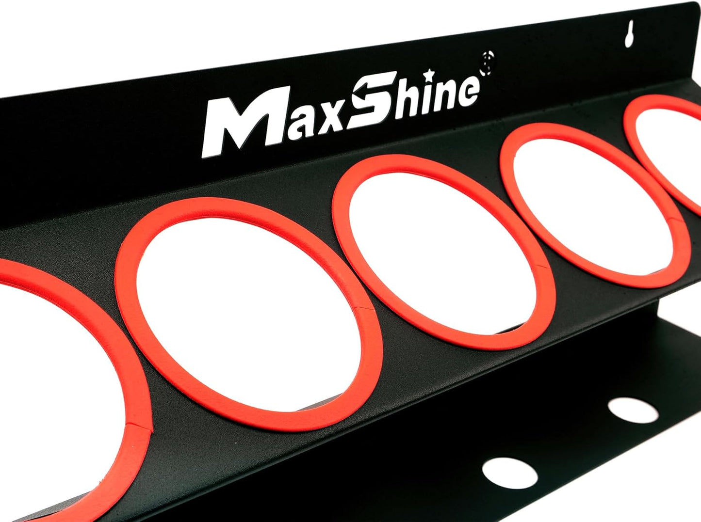Maxshine Universal Detailing Spray Bottle Holder, Set of 6 | Wall-Mounted Organizer Holds 5 Spray Bottles (16oz/32oz) with 4 Small Holes | Lightweight Rack for Garage Storage & Mobile Detailing