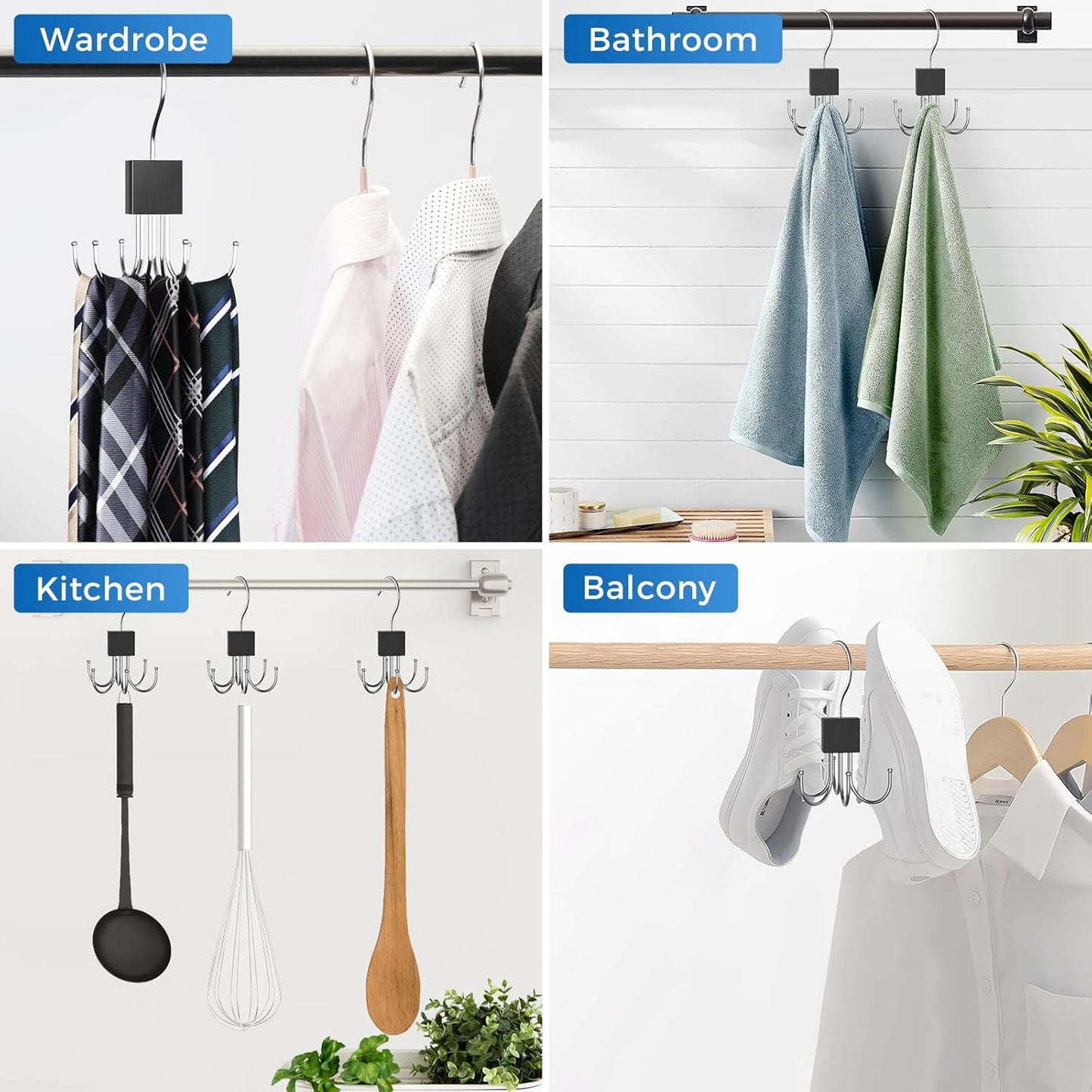 Belt Hanger, Belt Organizer for Closet 360° Rotatable Max 24 Belt Storage Space Saving Closet Organizers and Storage for Belt, Bra, Tank Top, Tie, Scarf, Purse 1Pcs