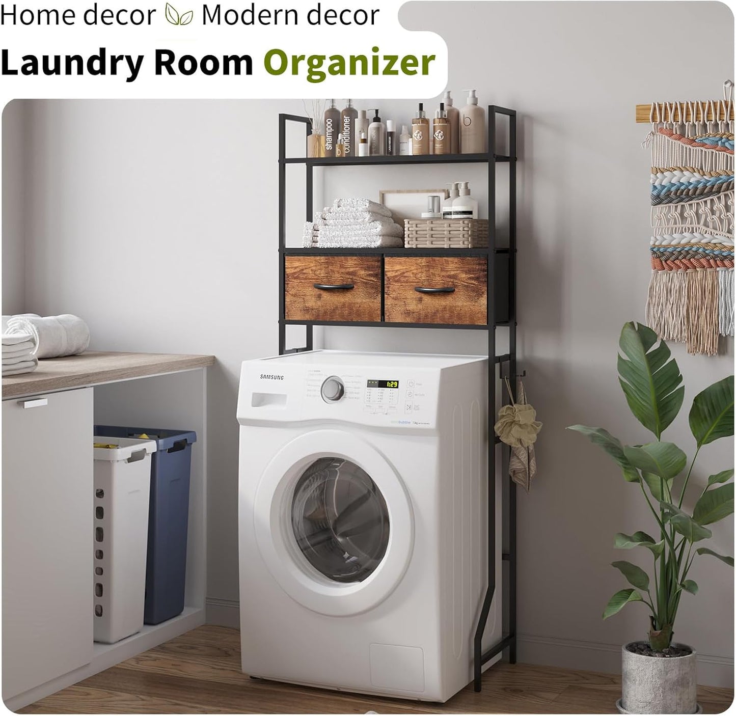 Over The Toilet Organizer,Bathroom Shelves Behind Toilet Organizer, Space-Saving Over Toilet Shelf for Bathroom Organizers and Storage