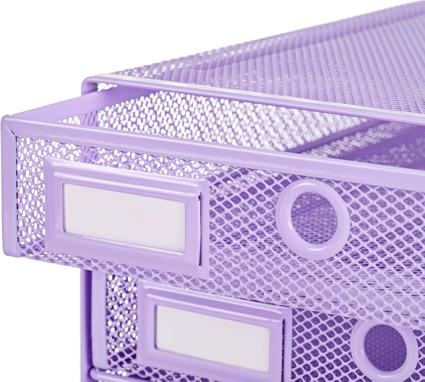 Annova Desk Organizer Wire Mesh 3 Tier Sliding Drawers Paper Sorter/Multifunctional/Premium Solid Construction for Letters, Documents, Mail, Files, Paper, Kids' Art Supplies (Light Pink)