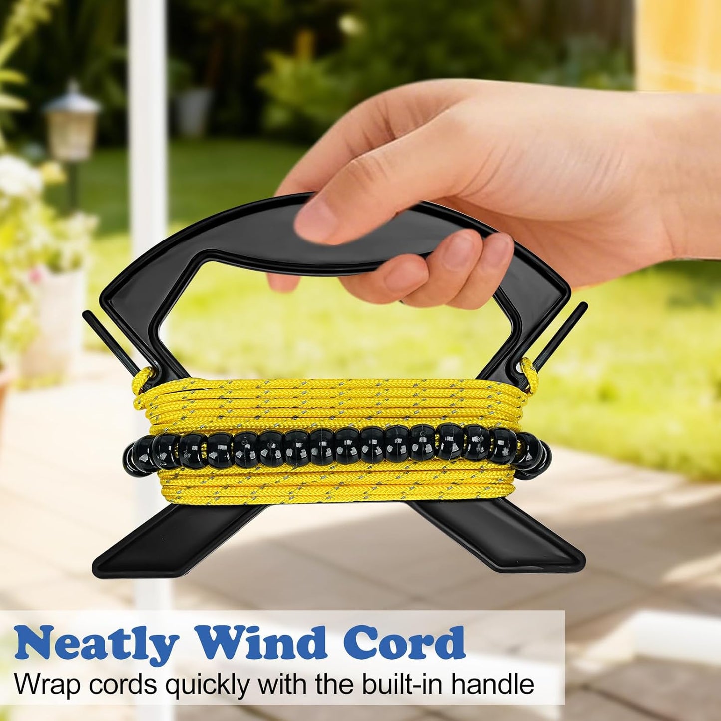 2 Pack Travel and Camping Clothesline - 2 Reflective cords (11.5 ft Each, 48 Beads), 2 Cord Winders & 2 Zippered Bags. Portable Clothes Line for Cruise, Hotel & Outdoor. Laundry Drying Rope