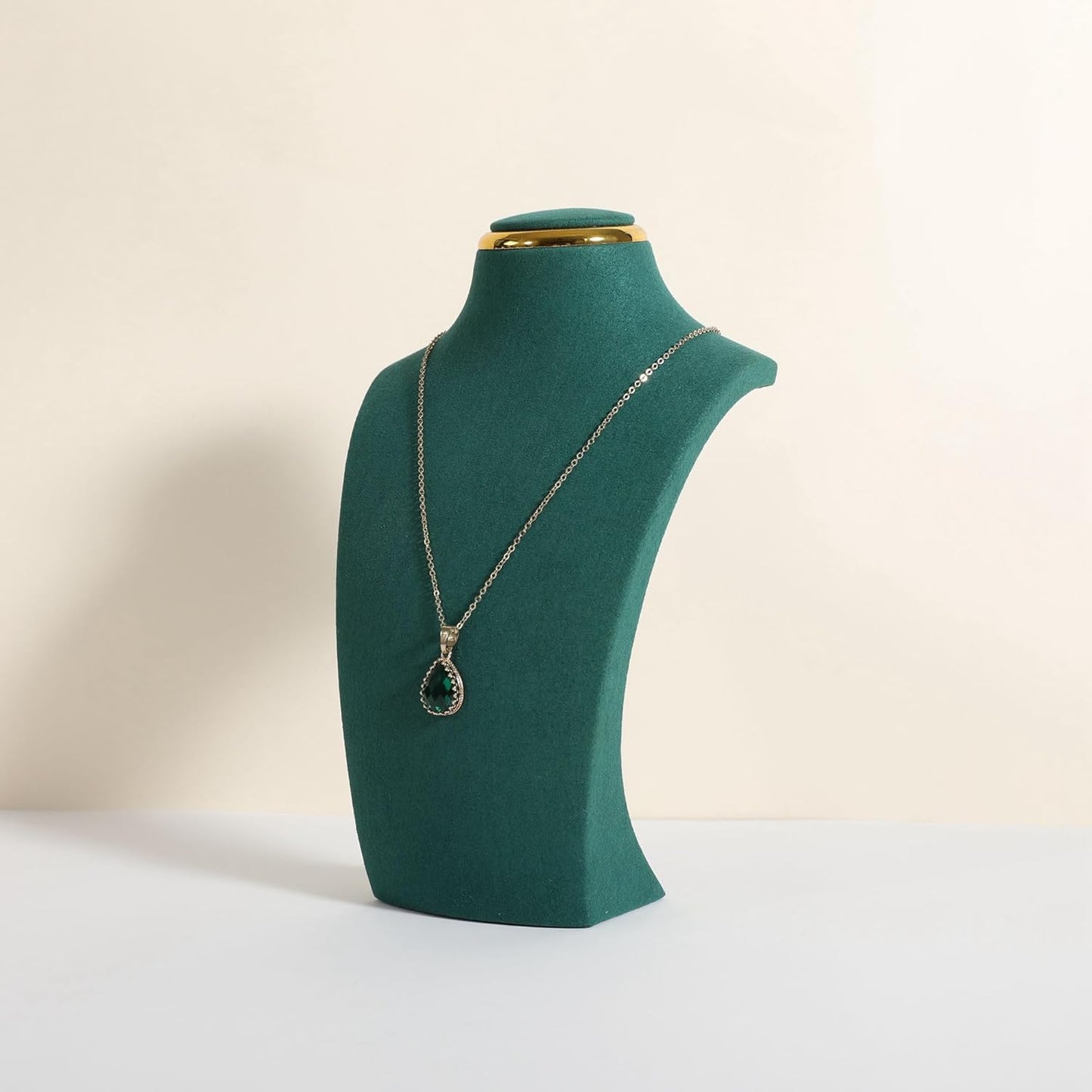 velvet necklace display stand, necklace display holder for selling, bust jewelry display, necklace mannequin display stand【Green-Small】