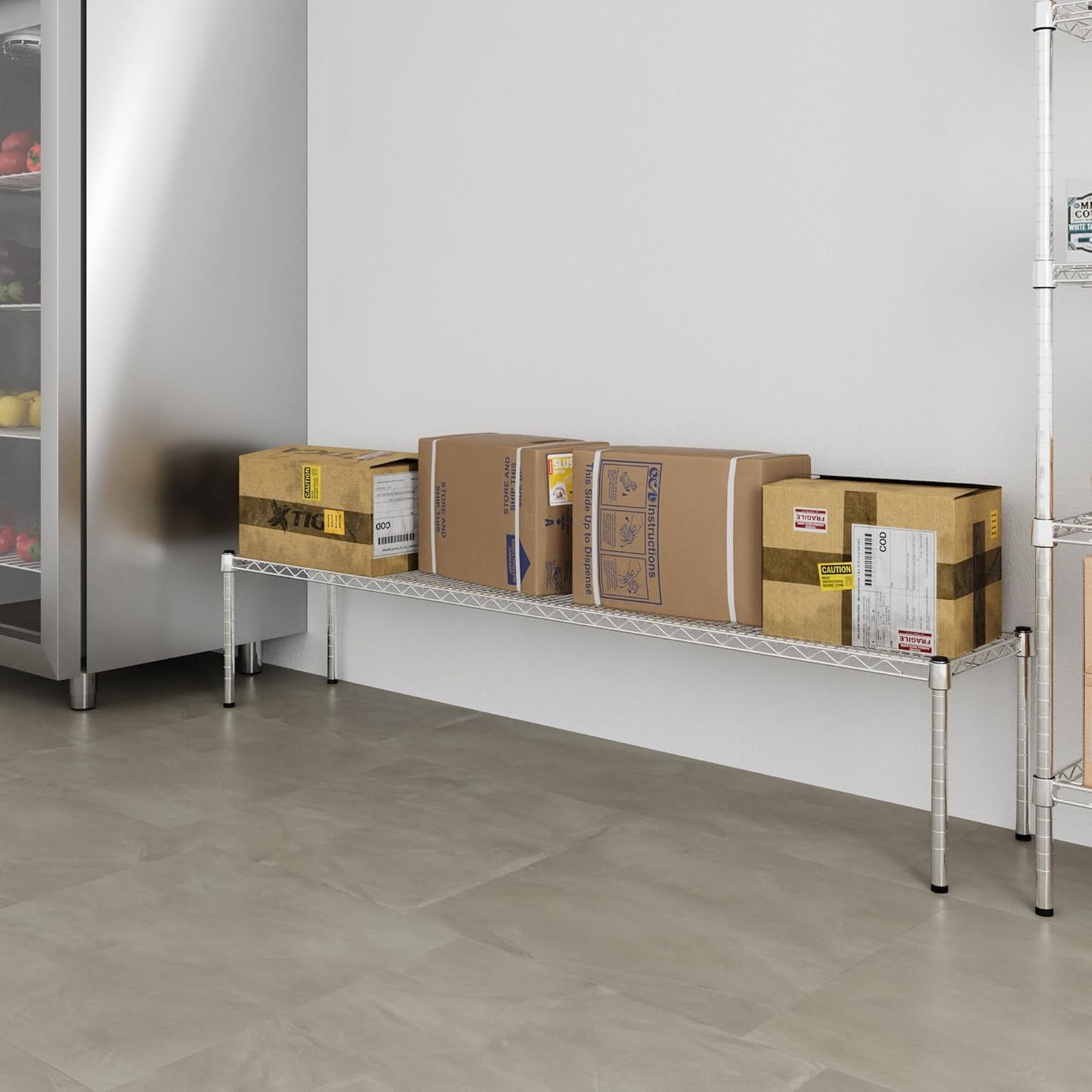 14" Deep x 72" Wide x 14" Height Wire Shelving Kit | 1-Tier | NSF Commercial Storage Rack Unit