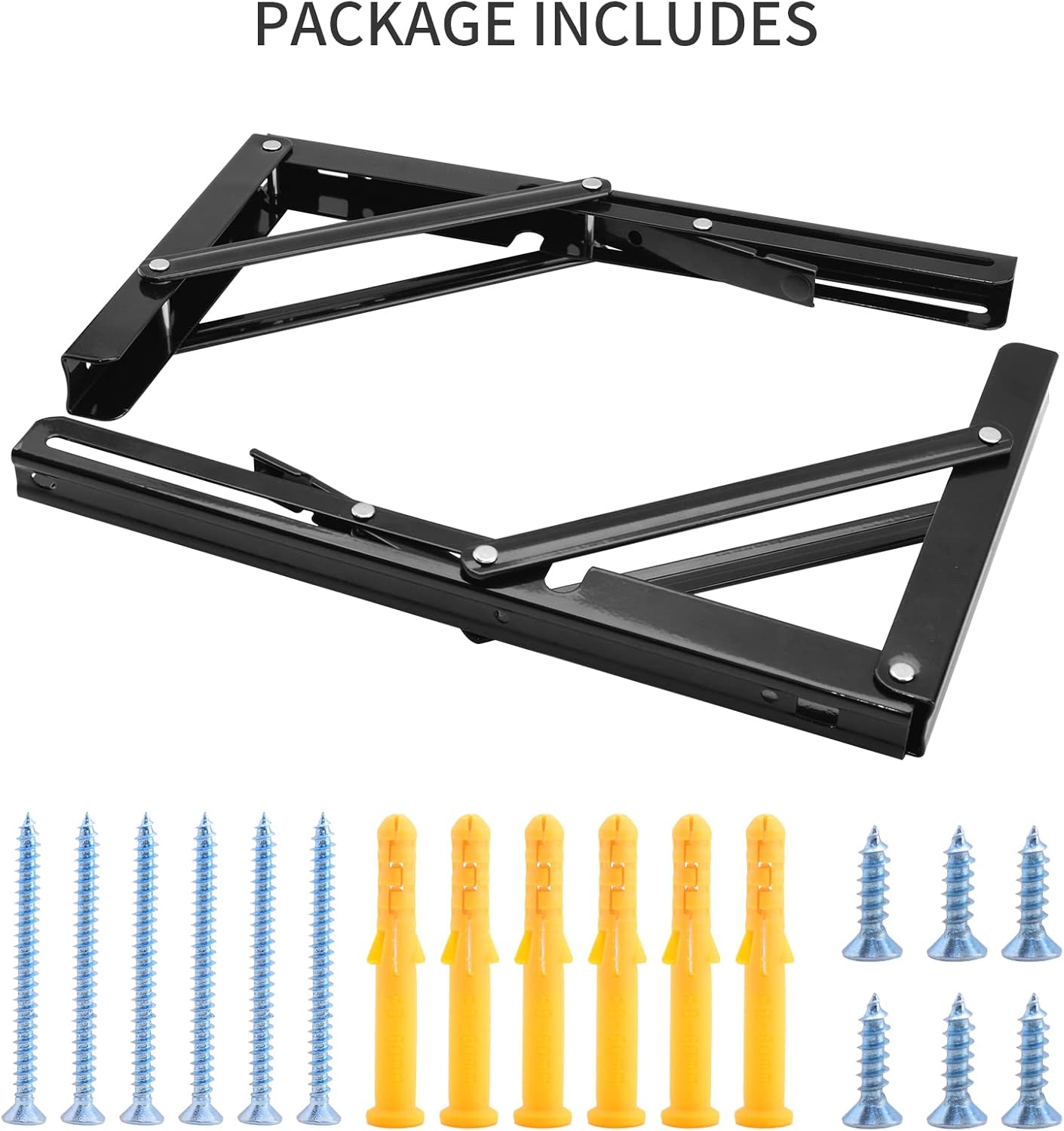 YUMORE Folding Shelf Bracket Heavy Duty, 12 Inch Collapsible Shelf Bracket, Black DIY L Bracket for Workbench Folding Table Hinge, Max Load: 330lbs, 2 Pack