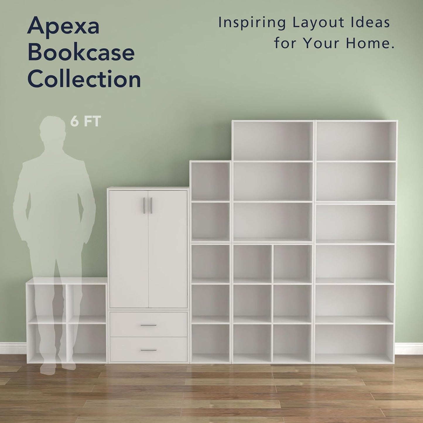 Homes: Inside + Out Apexa 2-Drawer Wooden Stackable Storage Drawers, Small Food Pantry Cabinet, Cajonera De Madera, Underbed Drawer Dorm Teen Room Decor & Bedroom, Home Office, Kitchen, White