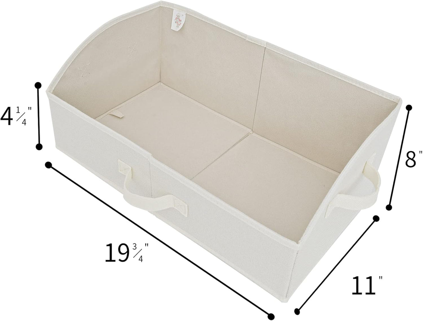 GRANNY SAYS Shelf Storage Baskets, Clothes Storage Bin, Organizer and Storage Bins, Trapezoid Storage Boxes, Clothing Bins for Changing Table Closet Shelves, Pearl White, Jumbo, 3-Pack