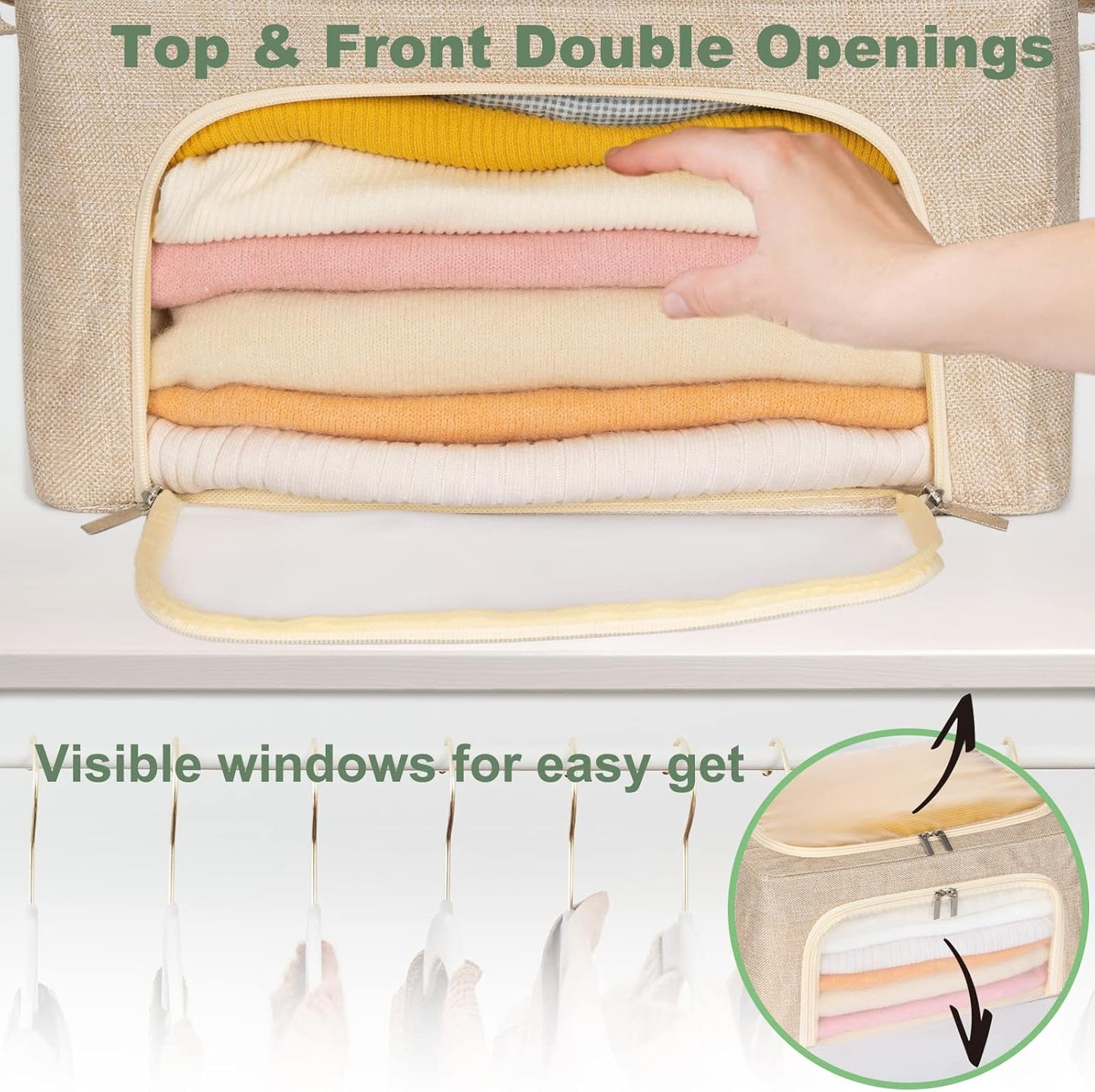 22L Cashmere Sweater Storage Bag with Natural Cedar Balls | BREATHABLE Cashmere Storage Bag Friendly for Knitwear Merino Wool/Knit Sweater for Closet Shelf Wool Clothes Garment Organizer Pouch