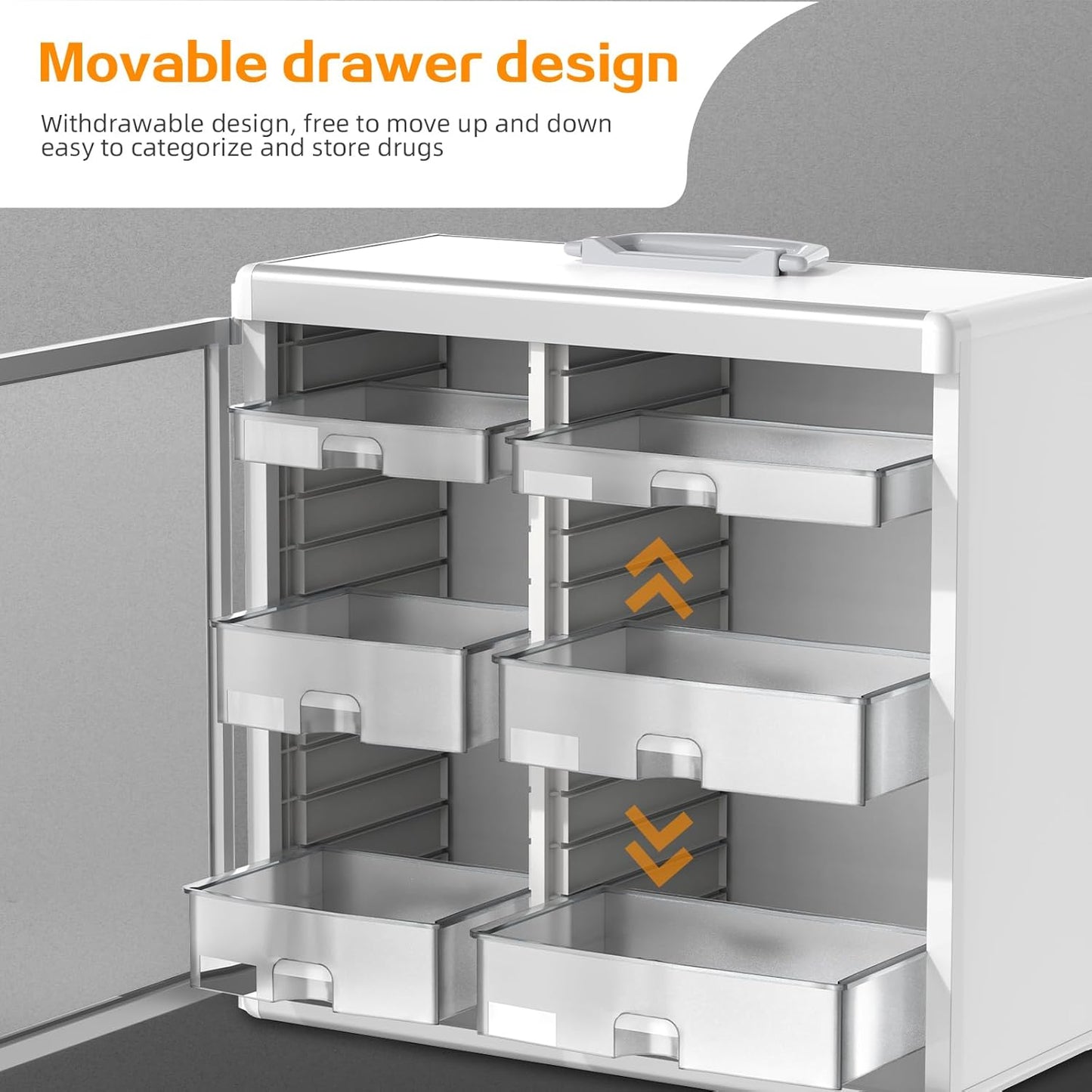 Glosen Medicine Cabinet with Key Wall Mounted Medication Lock Box 【 Silver 15x 6.7 x 13 Inch】 Portable Storage Container Big Capacity