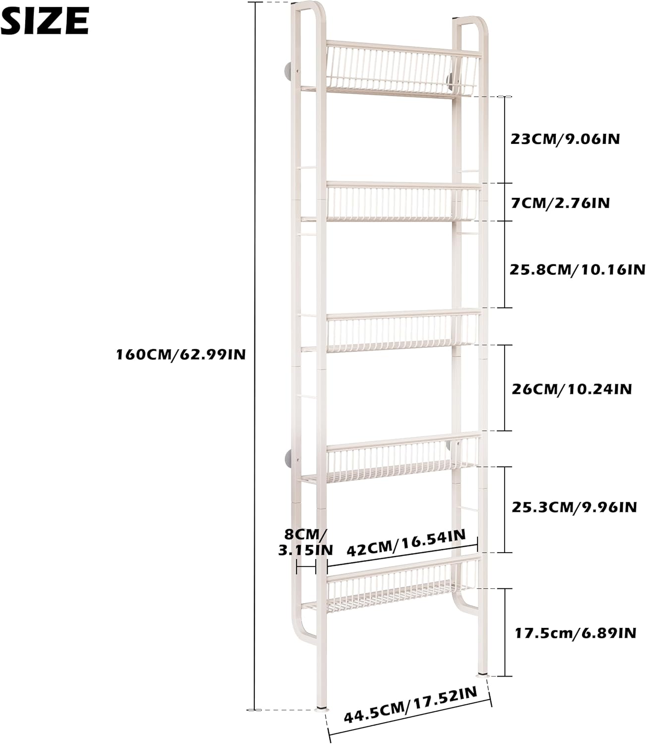 COVAODQ Pantry Spice Rack Narrow Bookshelves Behind The Door for Kids,Multi Pantry Organizer Spice Rack for Kitchen Bedroom