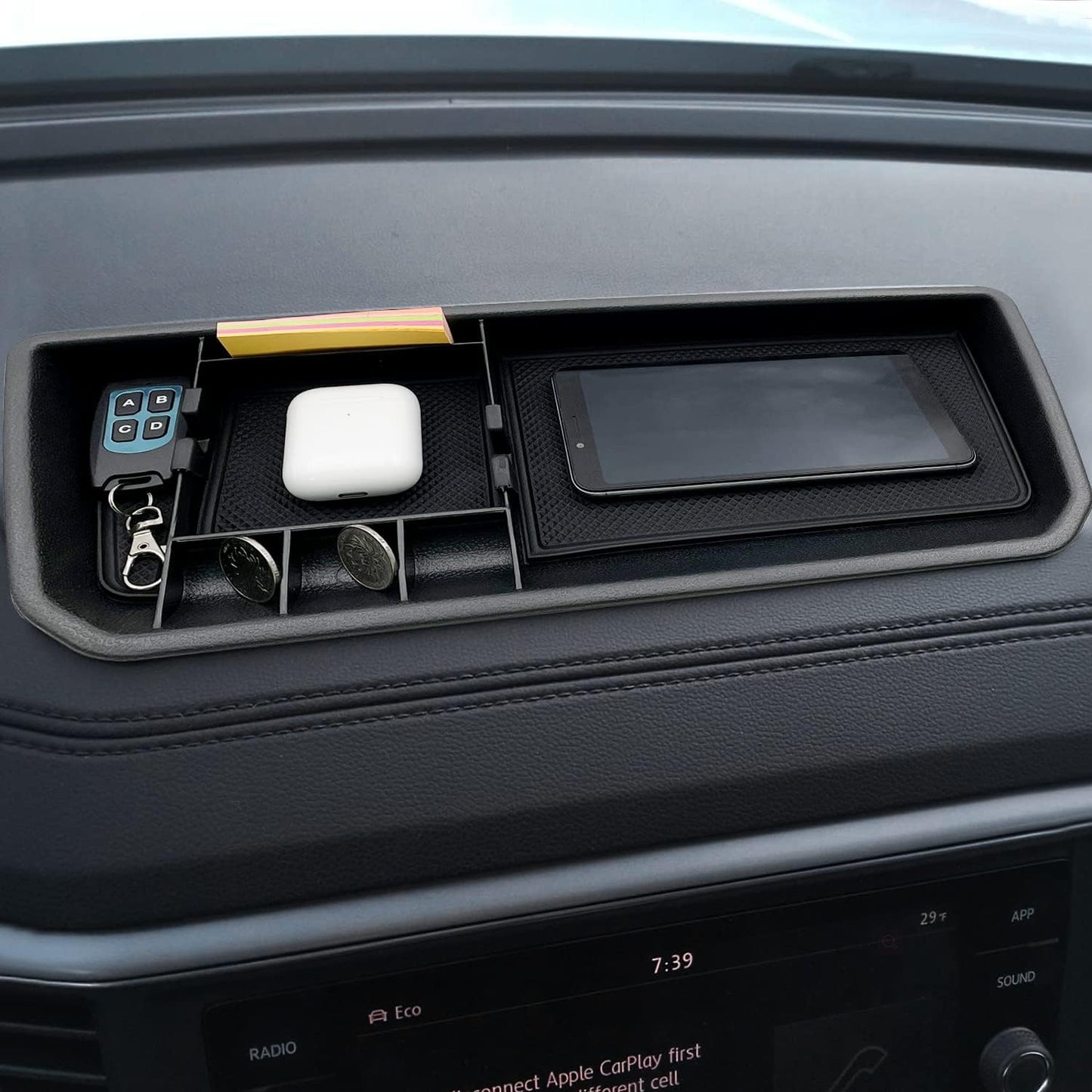 Center Console Organizer fit for VW Atlas and Cross Sport 2018 2019 2020 2021 2022 2023 Interior Storage Box Accessories (Not fit for 2024)