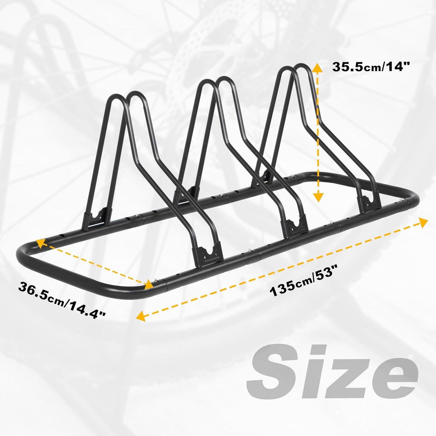 CyclingDeal Bicycle Floor Parking Rack Stand - for Mountain MTB Road Bike - Indoor Home Garage Storage - Upgraded 3 Bikes