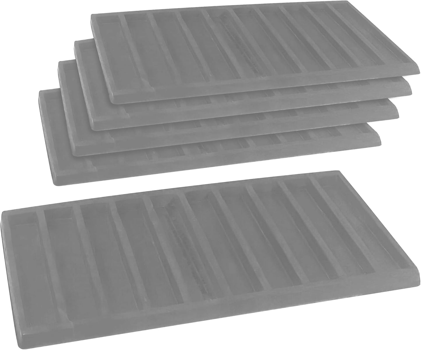 Novel Box 5 Pack Gray Liner Jewelry Storage Tray Inserts 14.75x8.25x1 Inches with 10, 18, 24, 32 & 50 Compartments - Jewelry Display Pads for Rings Earrings Pendants Necklaces Bracelets & Chains